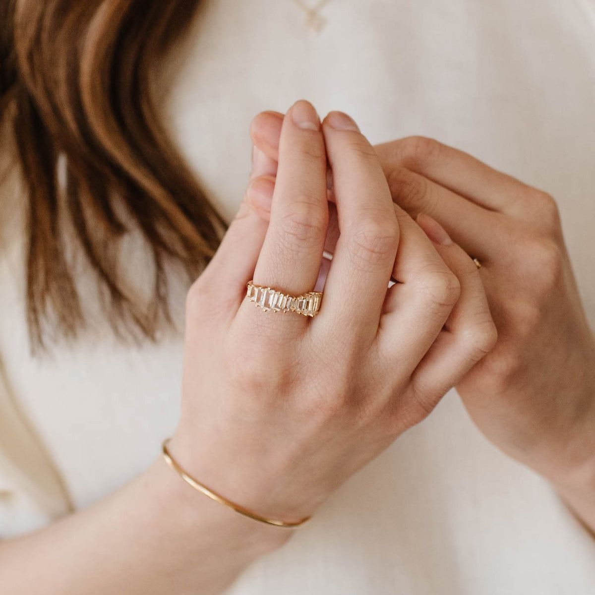 Loyal Waterfall Ring - White Topaz & Silver - SO PRETTY CARA COTTER