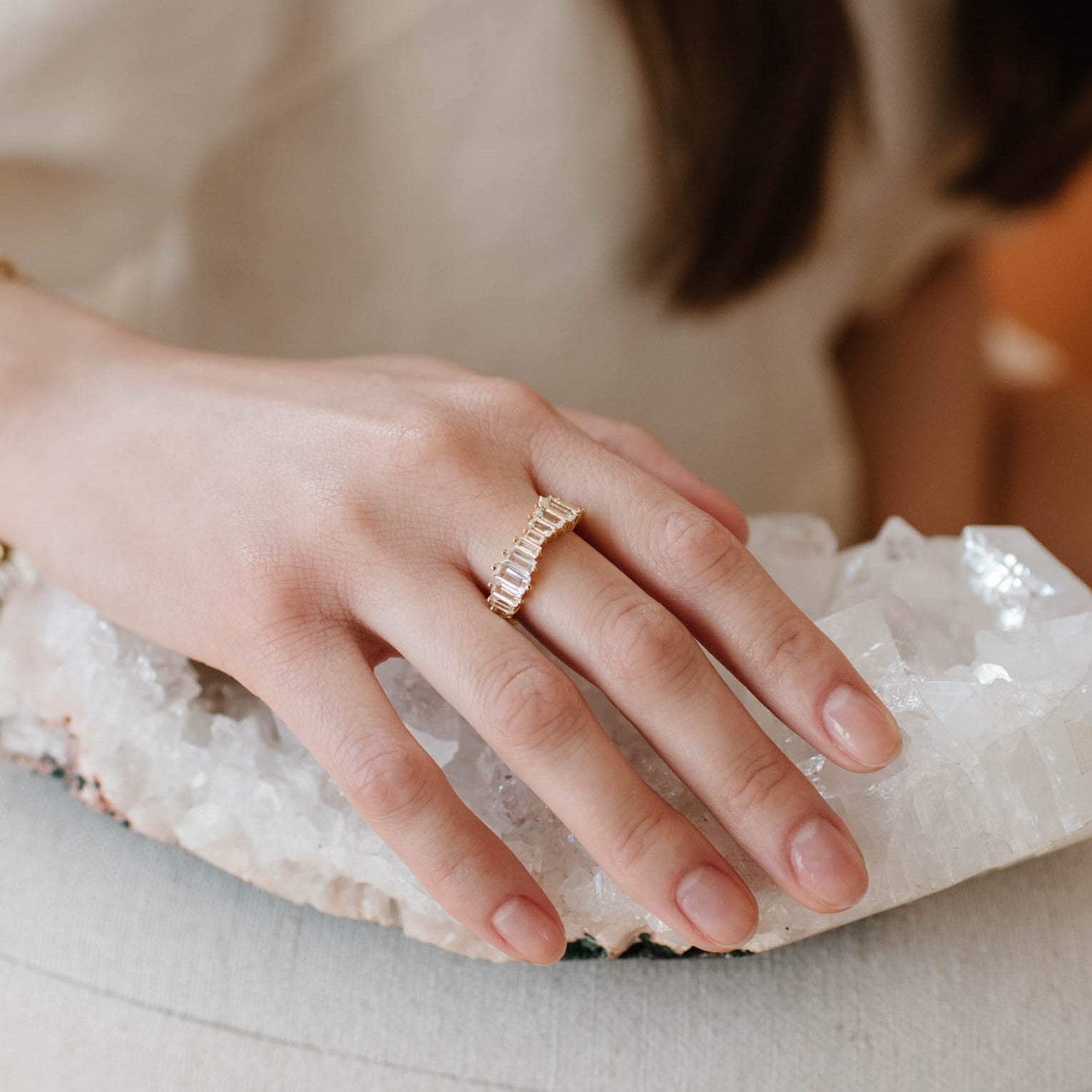 Loyal Waterfall Ring - White Topaz & Silver - SO PRETTY CARA COTTER