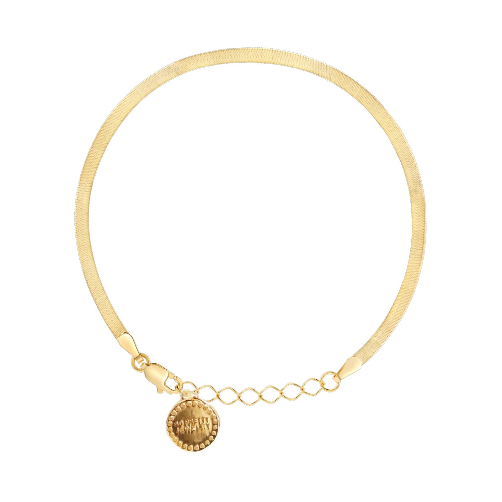 LUXE CHARMING HERRINGBONE BRACELET - GOLD - SO PRETTY CARA COTTER