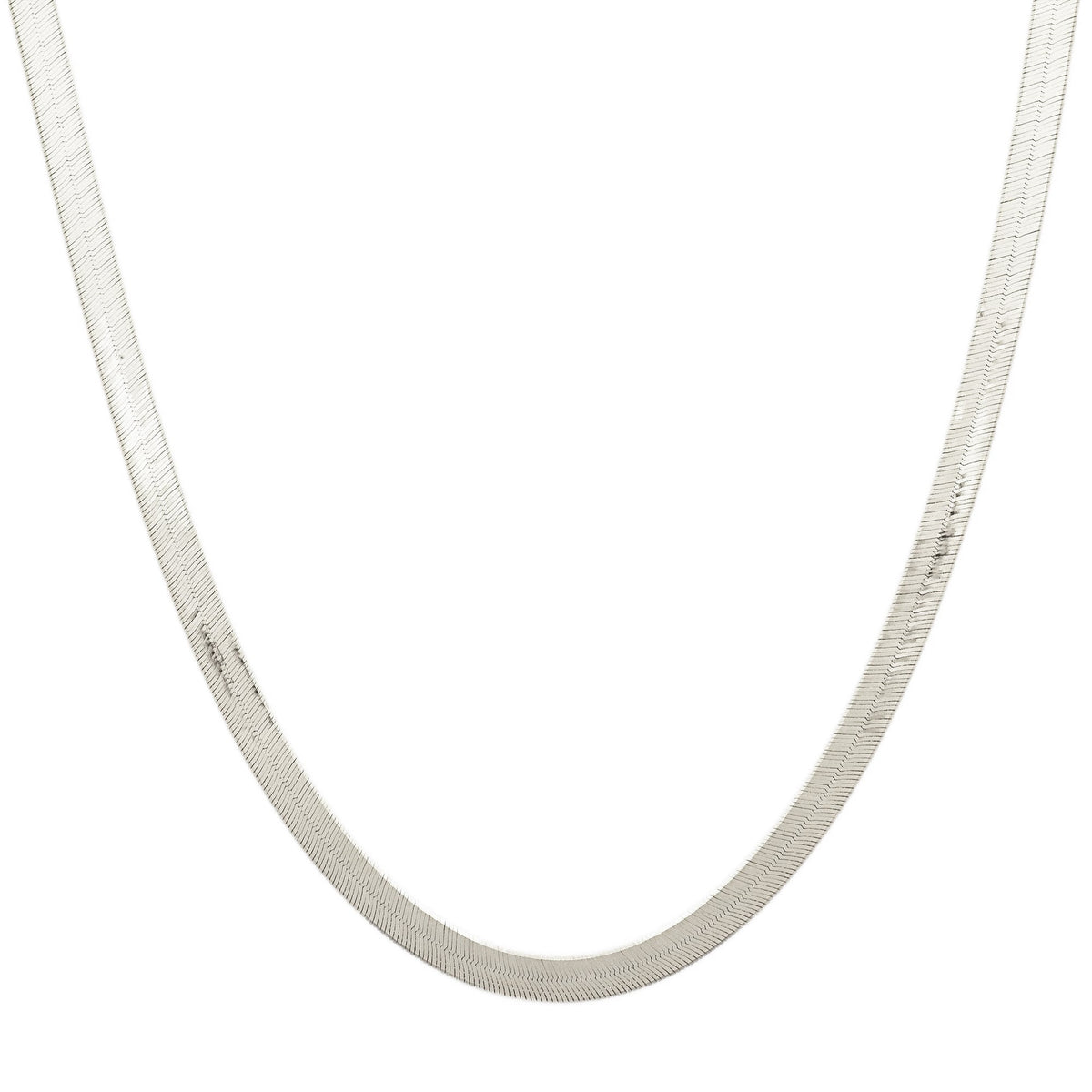 LUXE CHARMING HERRINGBONE CHAIN 16.5 - 18&quot; NECKLACE SILVER - SO PRETTY CARA COTTER