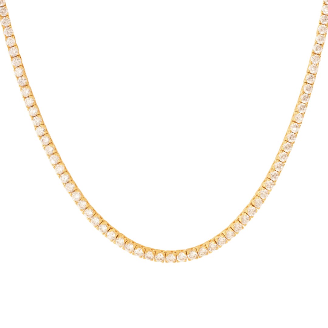LUXE LOVE TENNIS NECKLACE - CUBIC ZIRCONIA &amp; GOLD - SO PRETTY CARA COTTER