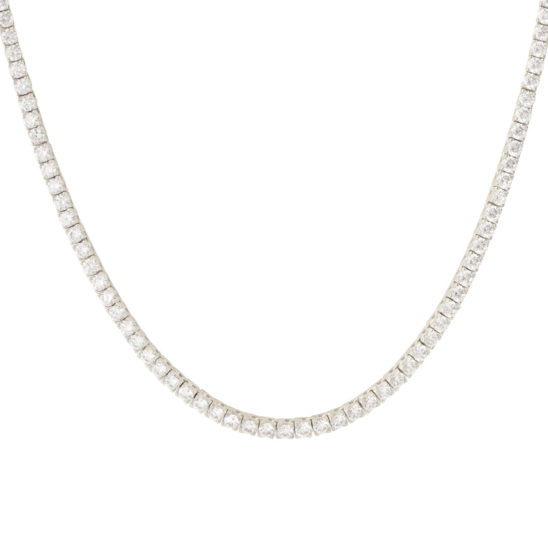 LUXE LOVE TENNIS NECKLACE - CUBIC ZIRCONIA &amp; SILVER - SO PRETTY CARA COTTER
