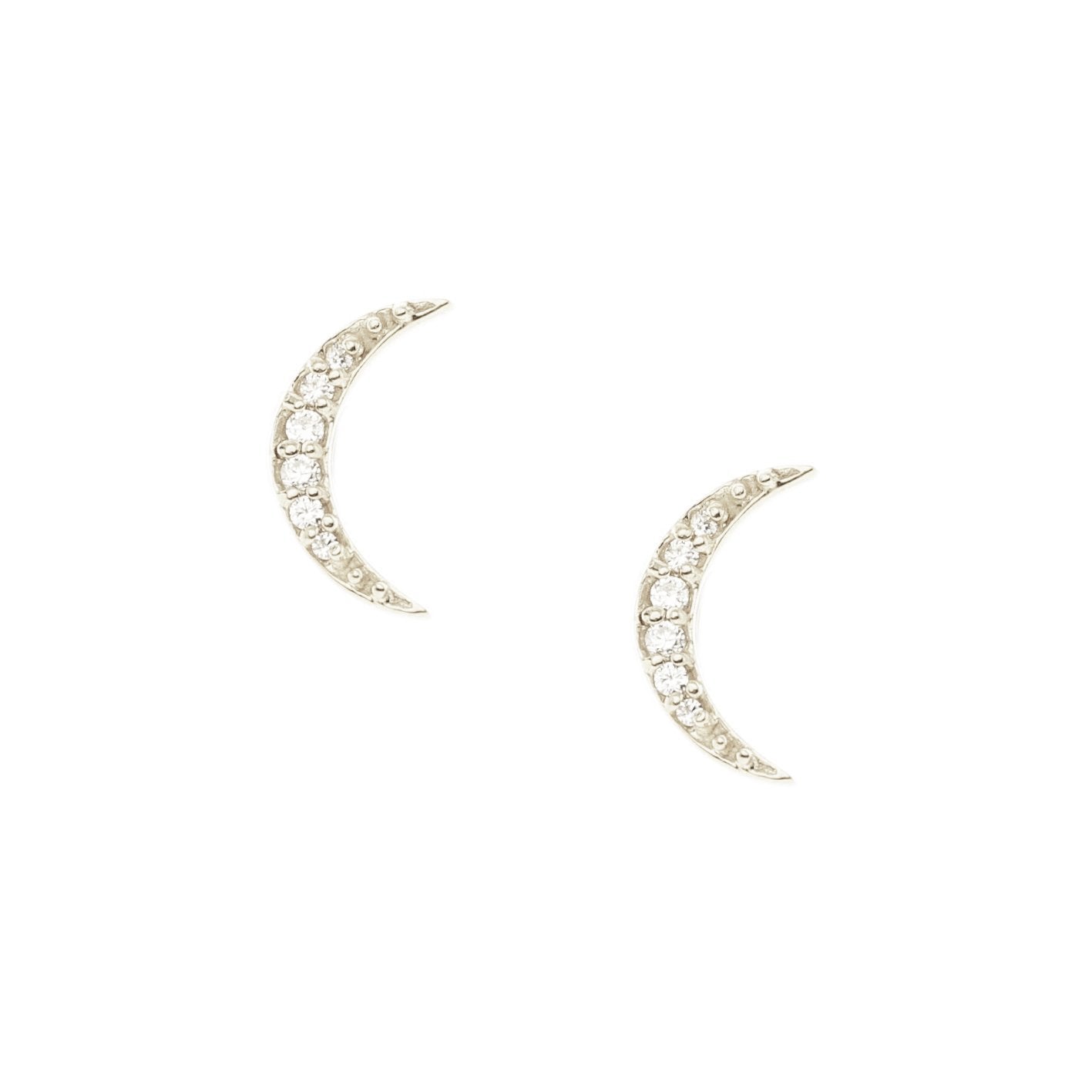 MINI DREAM LUNA STUDS - CUBIC ZIRCONIA & SILVER - SO PRETTY CARA COTTER