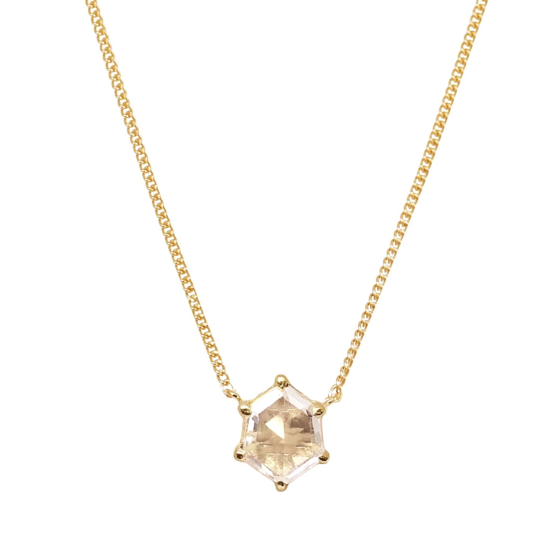 MINI HONOUR NECKLACE - WHITE TOPAZ & GOLD - SO PRETTY CARA COTTER