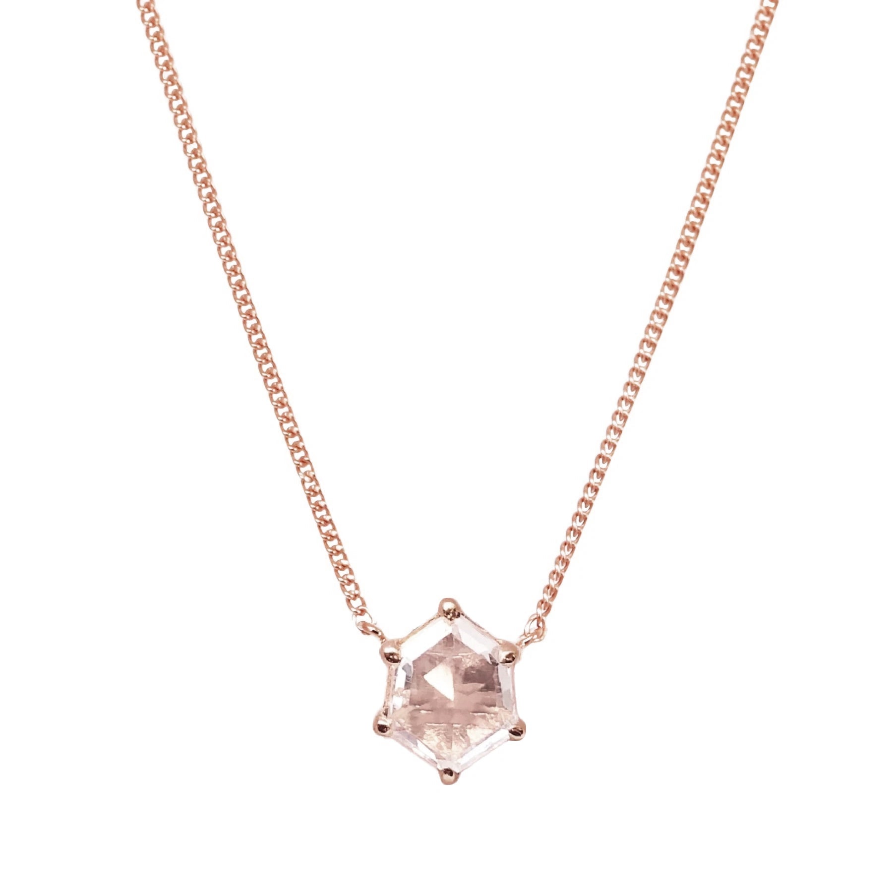 Gem and Harmony 1 5/8 Morganite and White Topaz Pendant Necklace