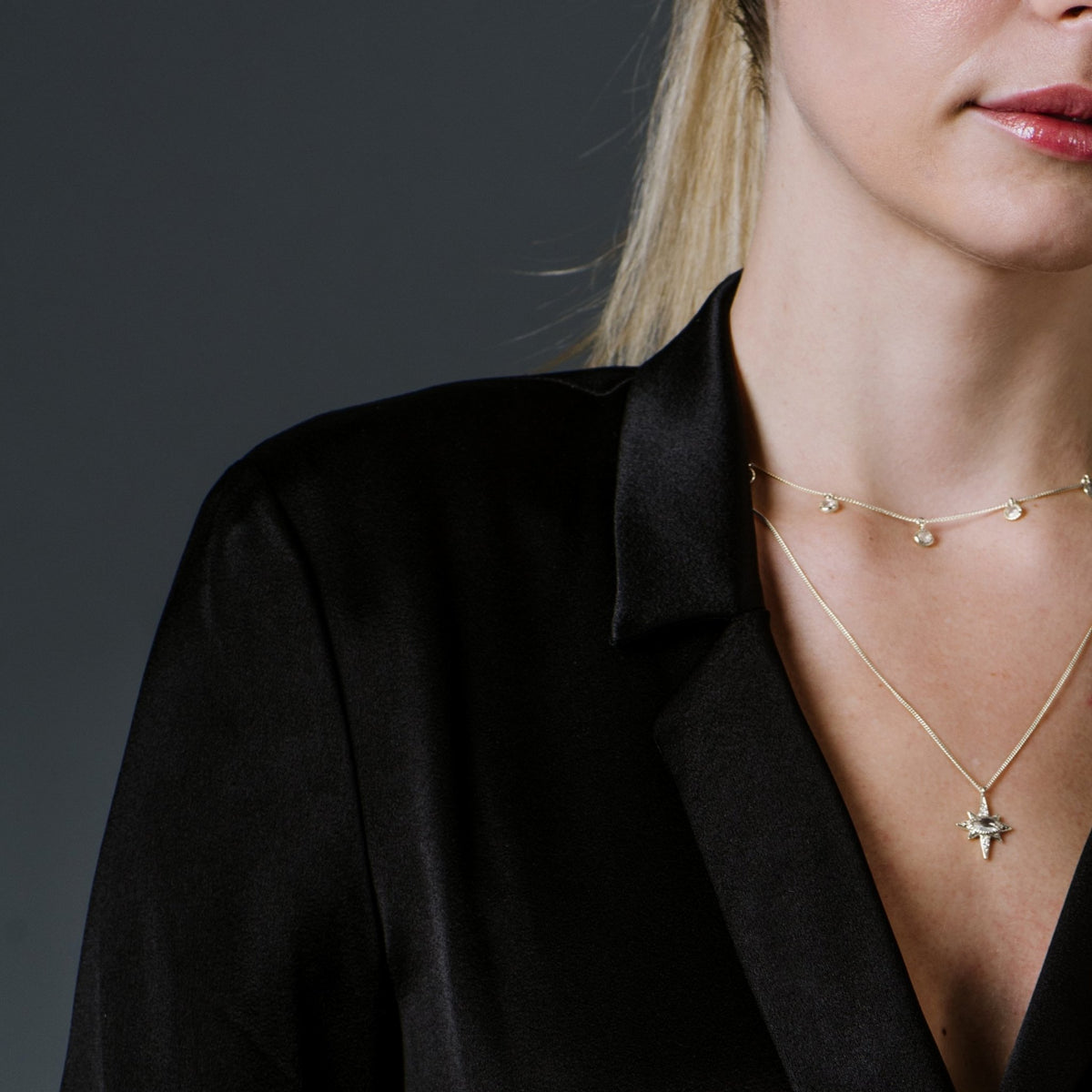 MINI IMAGINE PENDANT NECKLACE - WHITE TOPAZ, CUBIC ZIRCONIA &amp; SILVER - SO PRETTY CARA COTTER