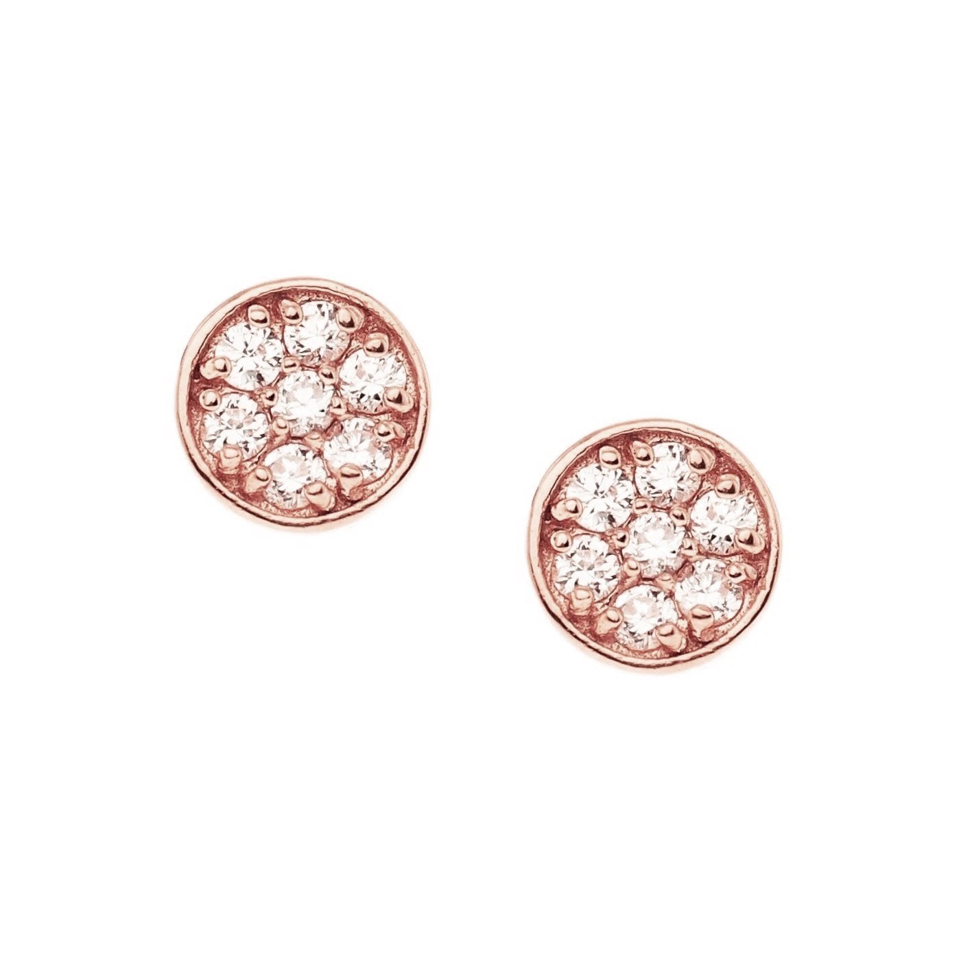 MINI LOVE CIRCLE STUDS - CUBIC ZIRCONIA & ROSE GOLD - SO PRETTY CARA COTTER
