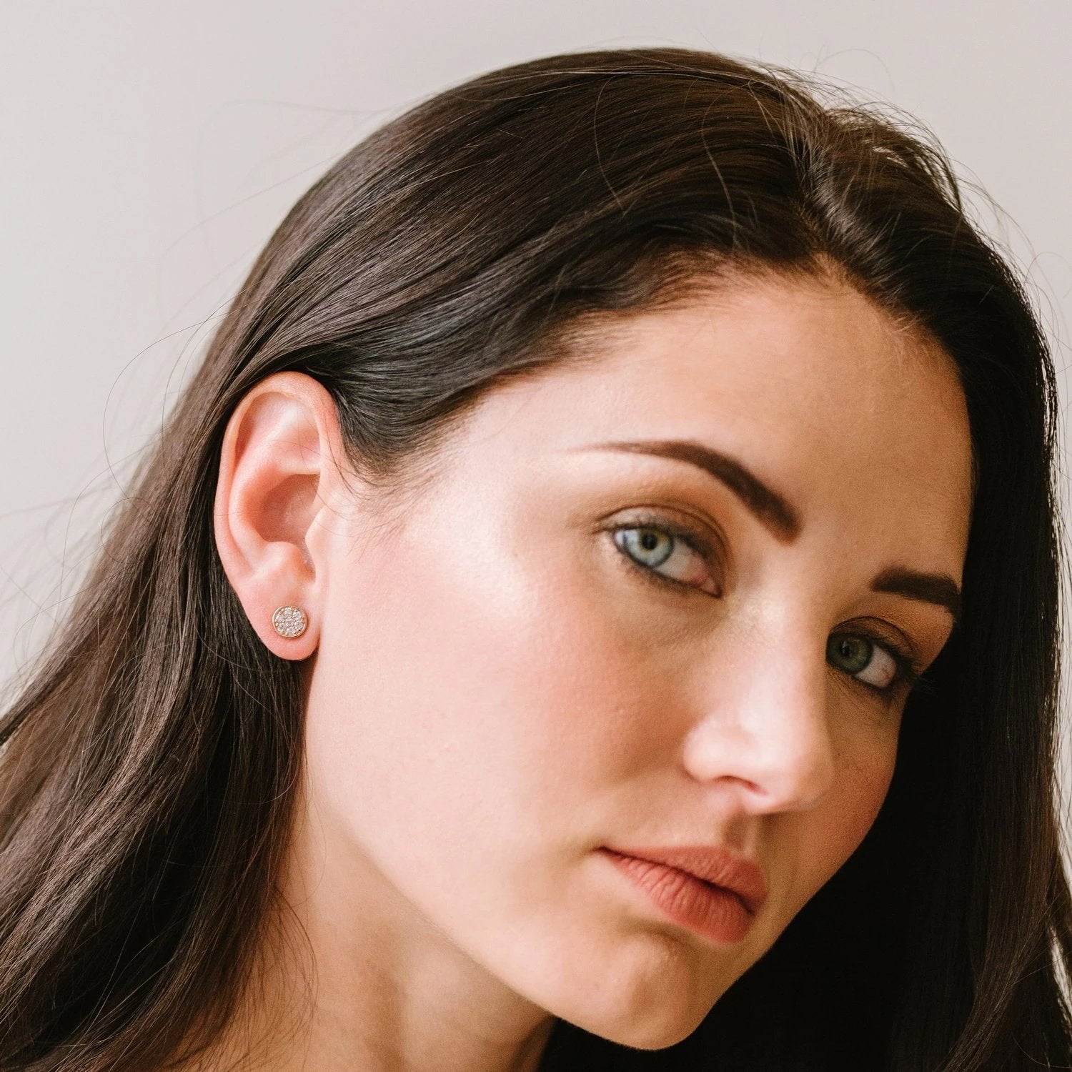 MINI LOVE CIRCLE STUDS - CUBIC ZIRCONIA & ROSE GOLD - SO PRETTY CARA COTTER