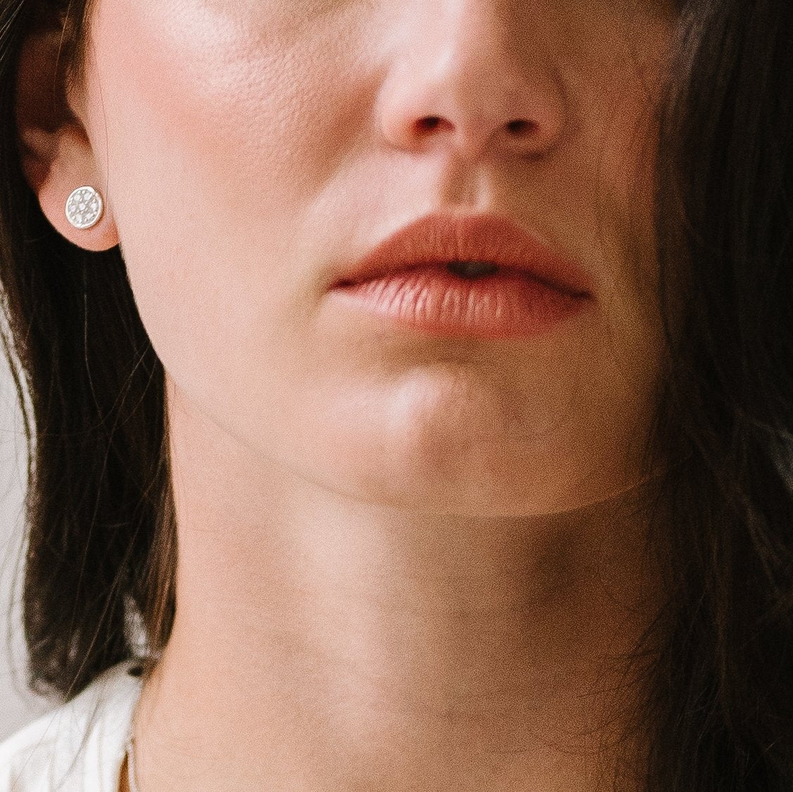 MINI LOVE CIRCLE STUDS - CUBIC ZIRCONIA & SILVER - SO PRETTY CARA COTTER