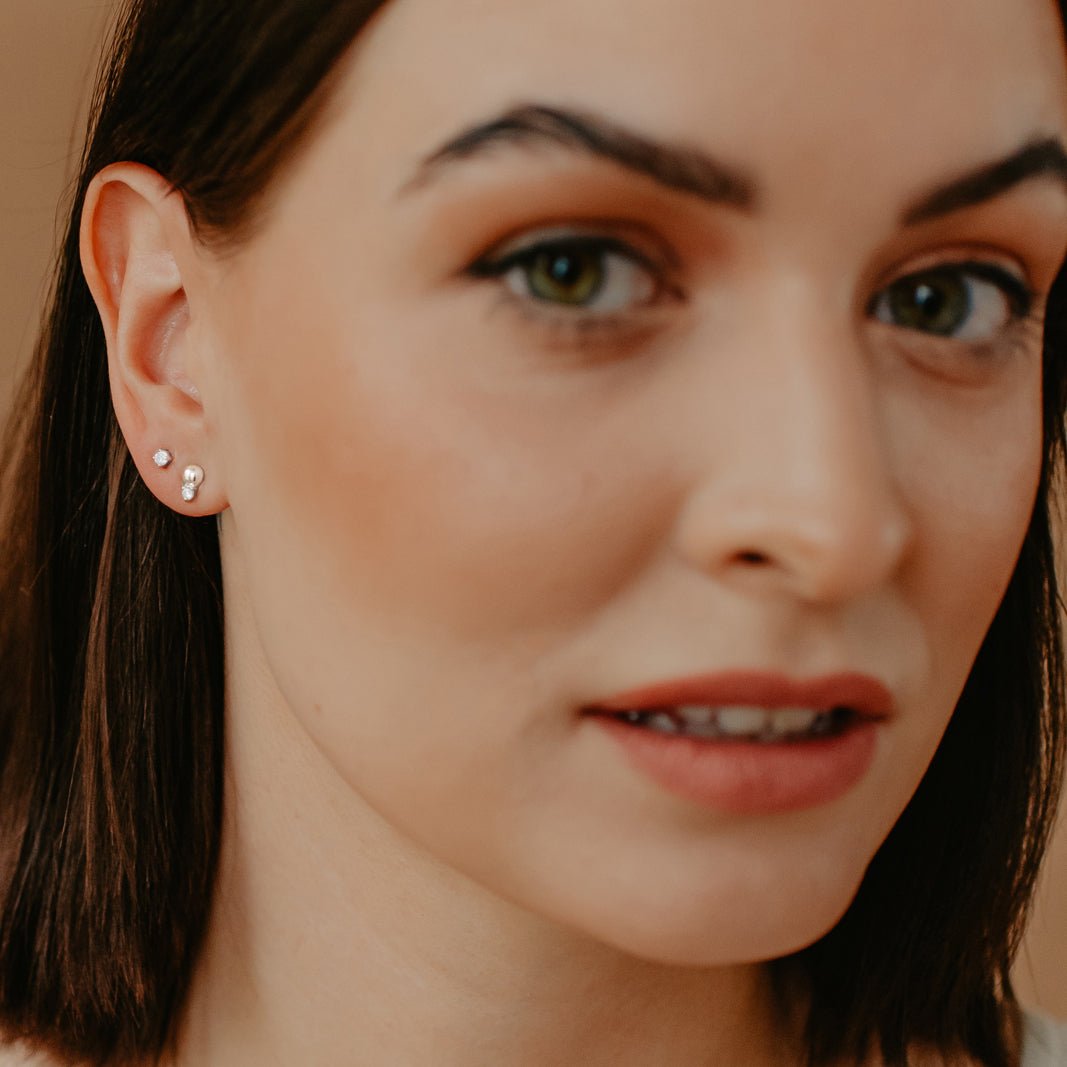 MINI LOVE DUO STUDS - SILVER - SO PRETTY CARA COTTER