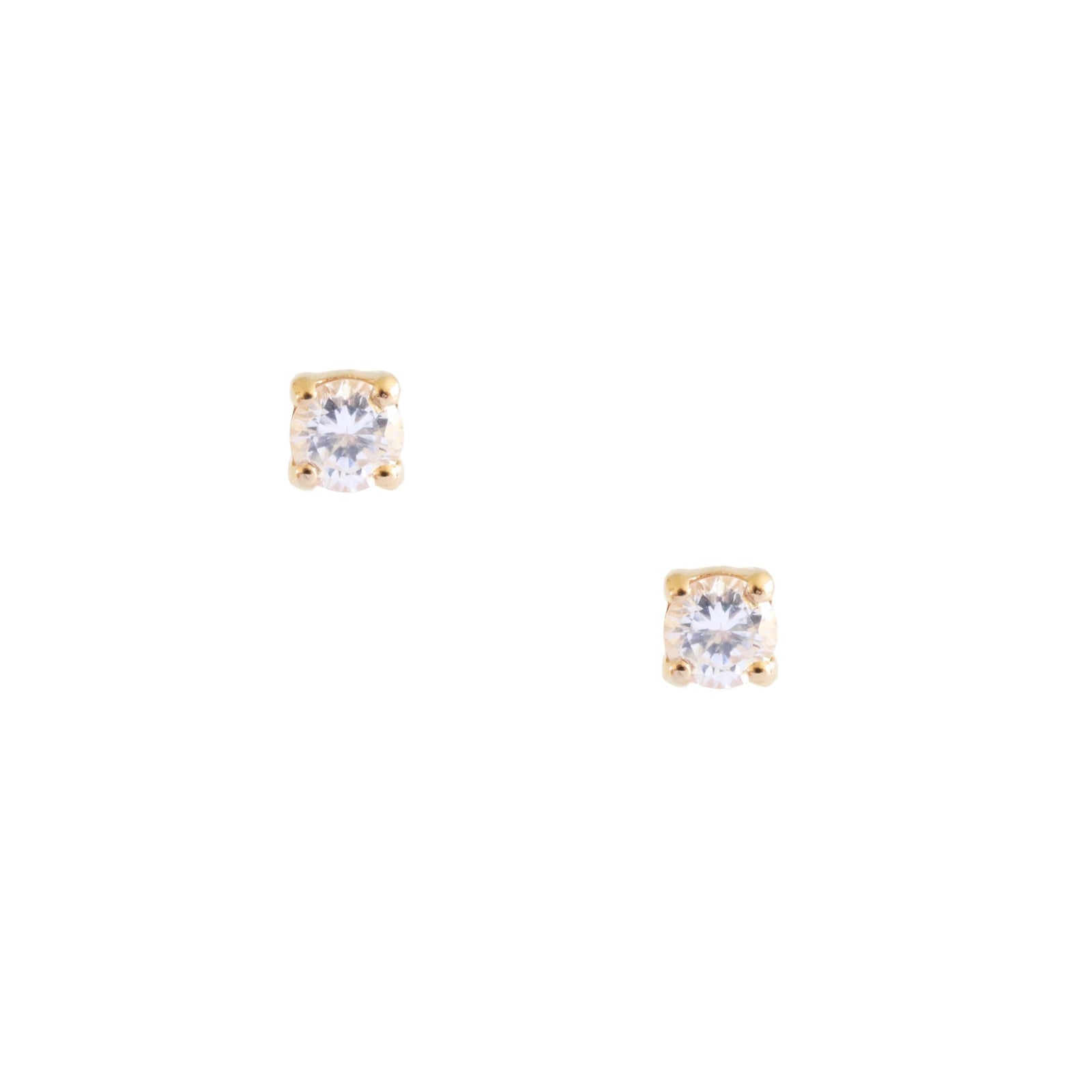 MINI LOVE SOLITAIRE STUDS - GOLD - SO PRETTY CARA COTTER