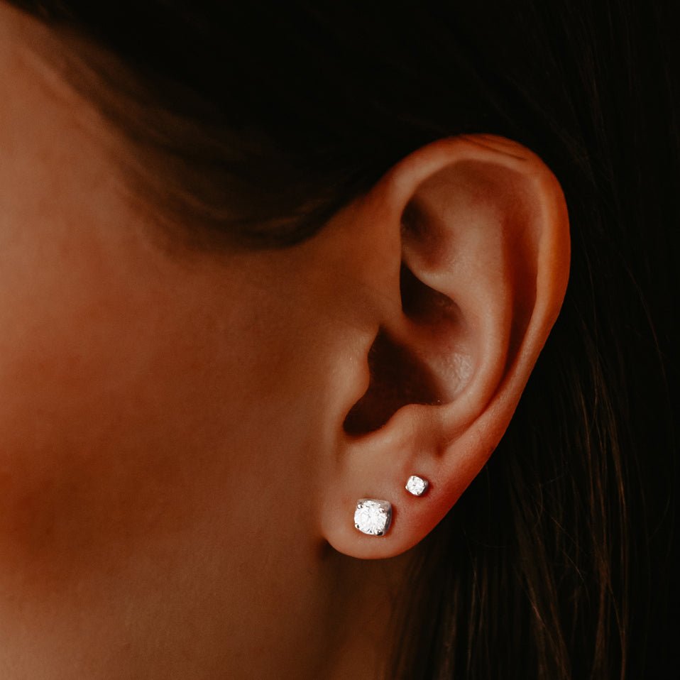 MINI LOVE SOLITAIRE STUDS - SILVER - SO PRETTY CARA COTTER