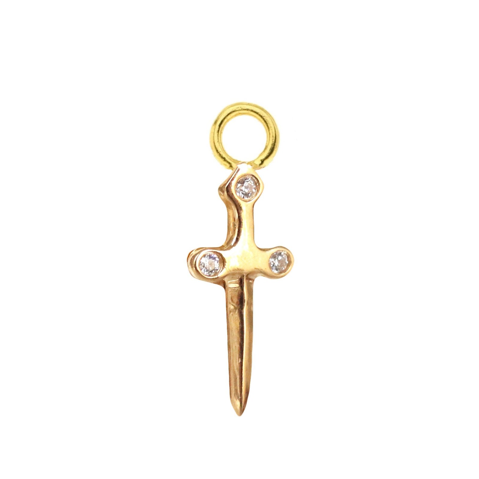 MINI PROTECT SWORD ICON - CUBIC ZIRCONIA & GOLD - SO PRETTY CARA COTTER