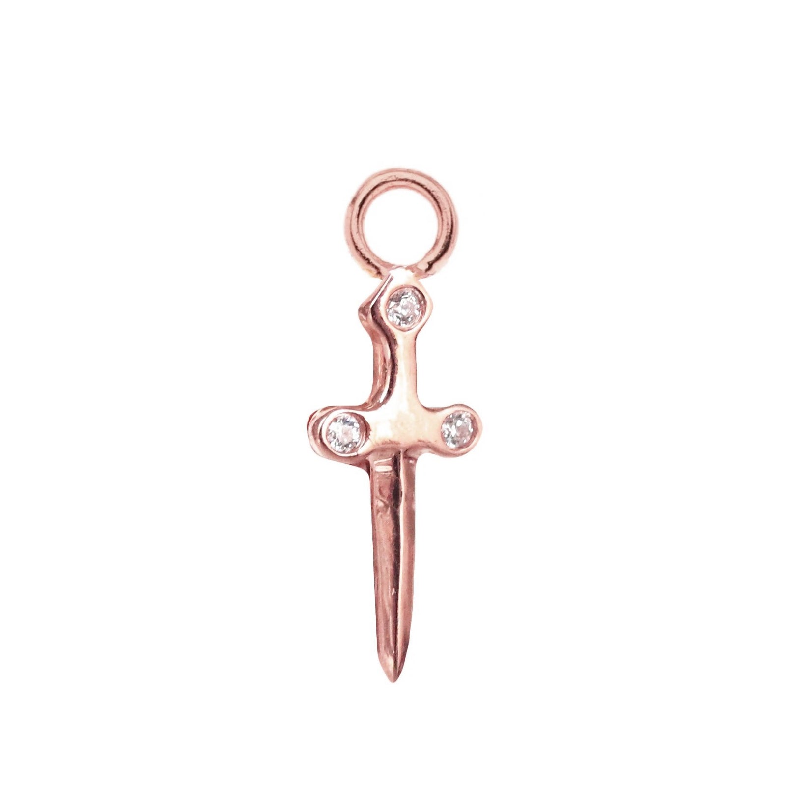 MINI PROTECT SWORD ICON - CUBIC ZIRCONIA & ROSE GOLD - SO PRETTY CARA COTTER