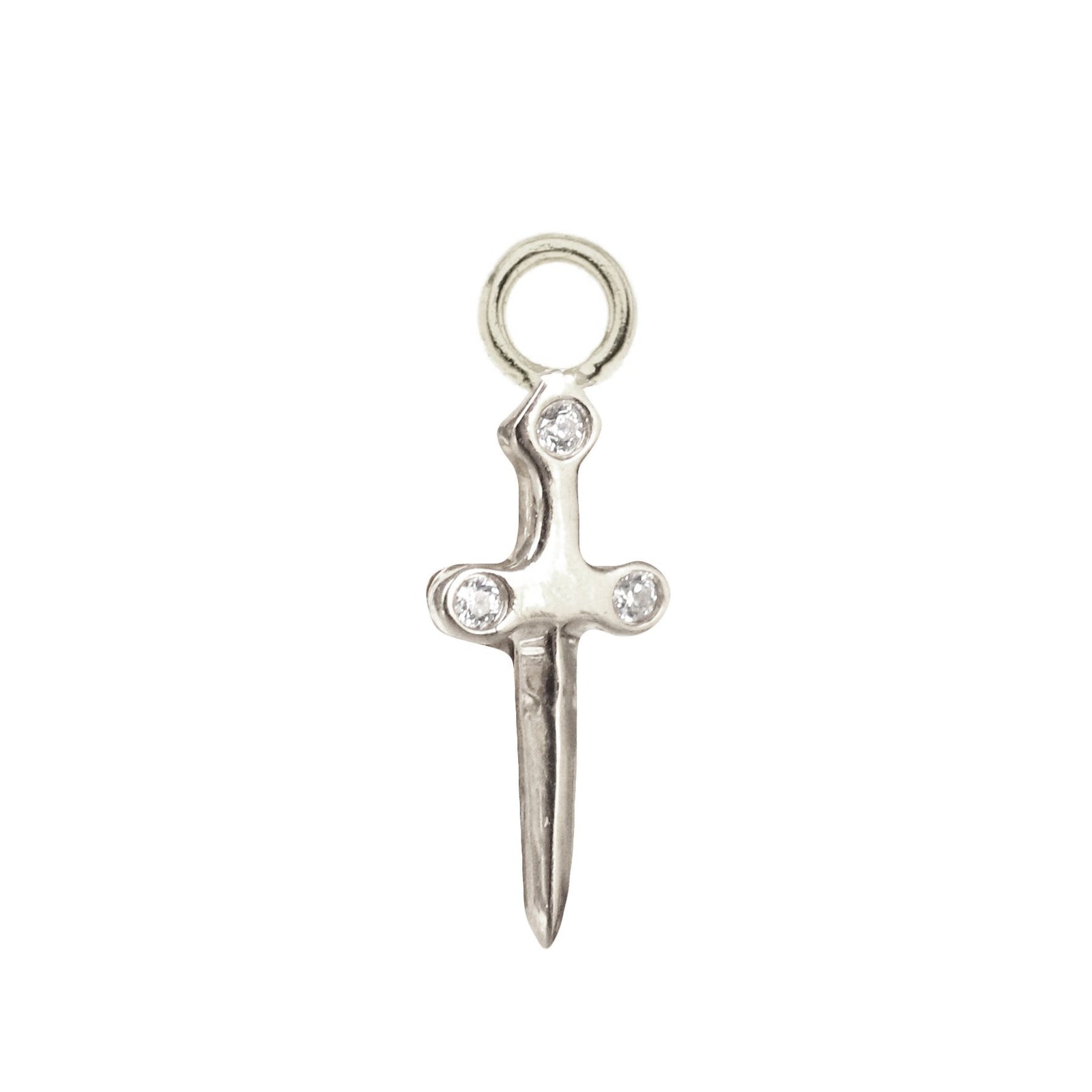MINI PROTECT SWORD ICON - CUBIC ZIRCONIA & SILVER - SO PRETTY CARA COTTER