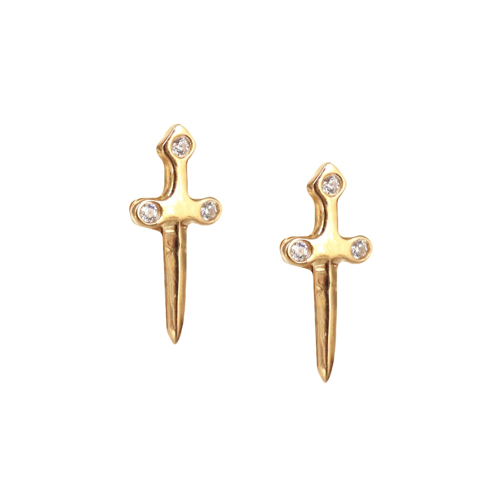 MINI PROTECT SWORD STUDS - GOLD - SO PRETTY CARA COTTER