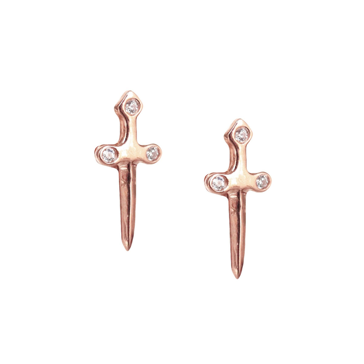 MINI PROTECT SWORD STUDS - ROSE GOLD - SO PRETTY CARA COTTER