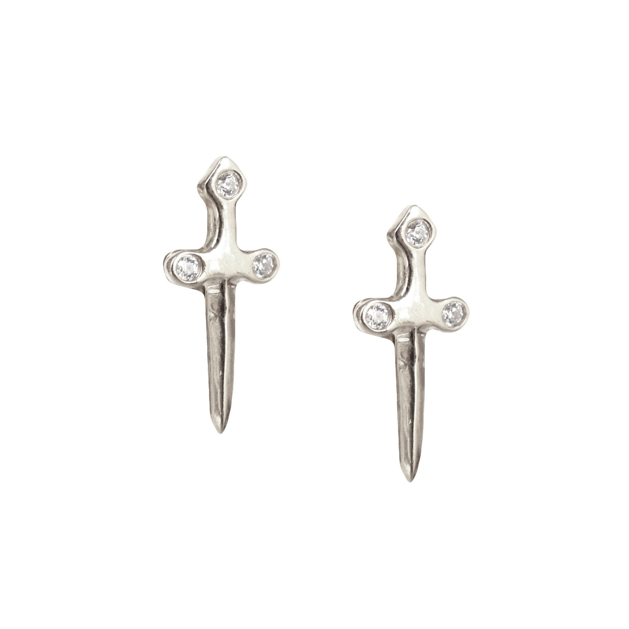 MINI PROTECT SWORD STUDS - SILVER - SO PRETTY CARA COTTER