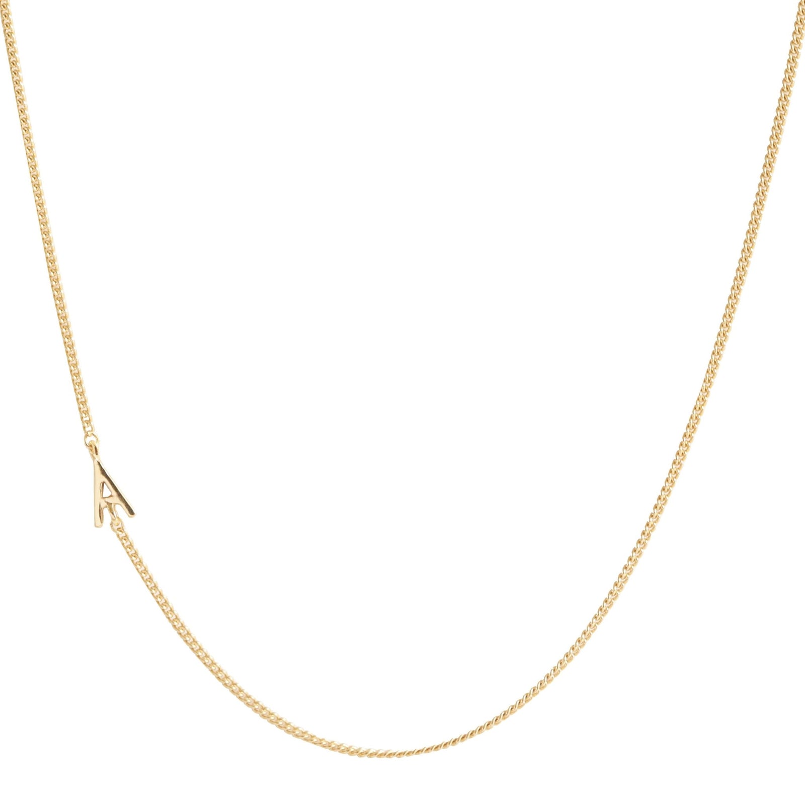 NOTABLE OFFSET INITIAL NECKLACE - A - GOLD - SO PRETTY CARA COTTER