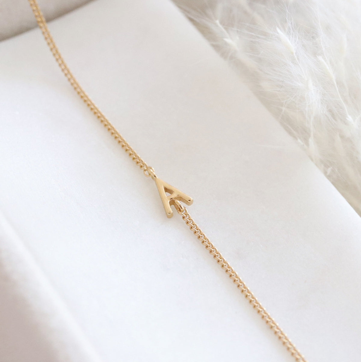 NOTABLE OFFSET INITIAL NECKLACE - A - GOLD - SO PRETTY CARA COTTER