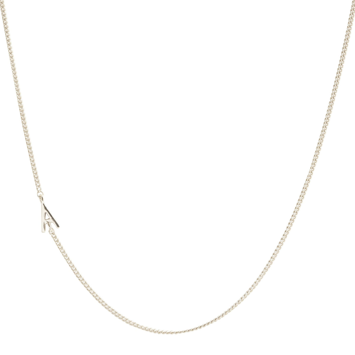 NOTABLE OFFSET INITIAL NECKLACE - A - GOLD, ROSE GOLD, OR SILVER - SO PRETTY CARA COTTER