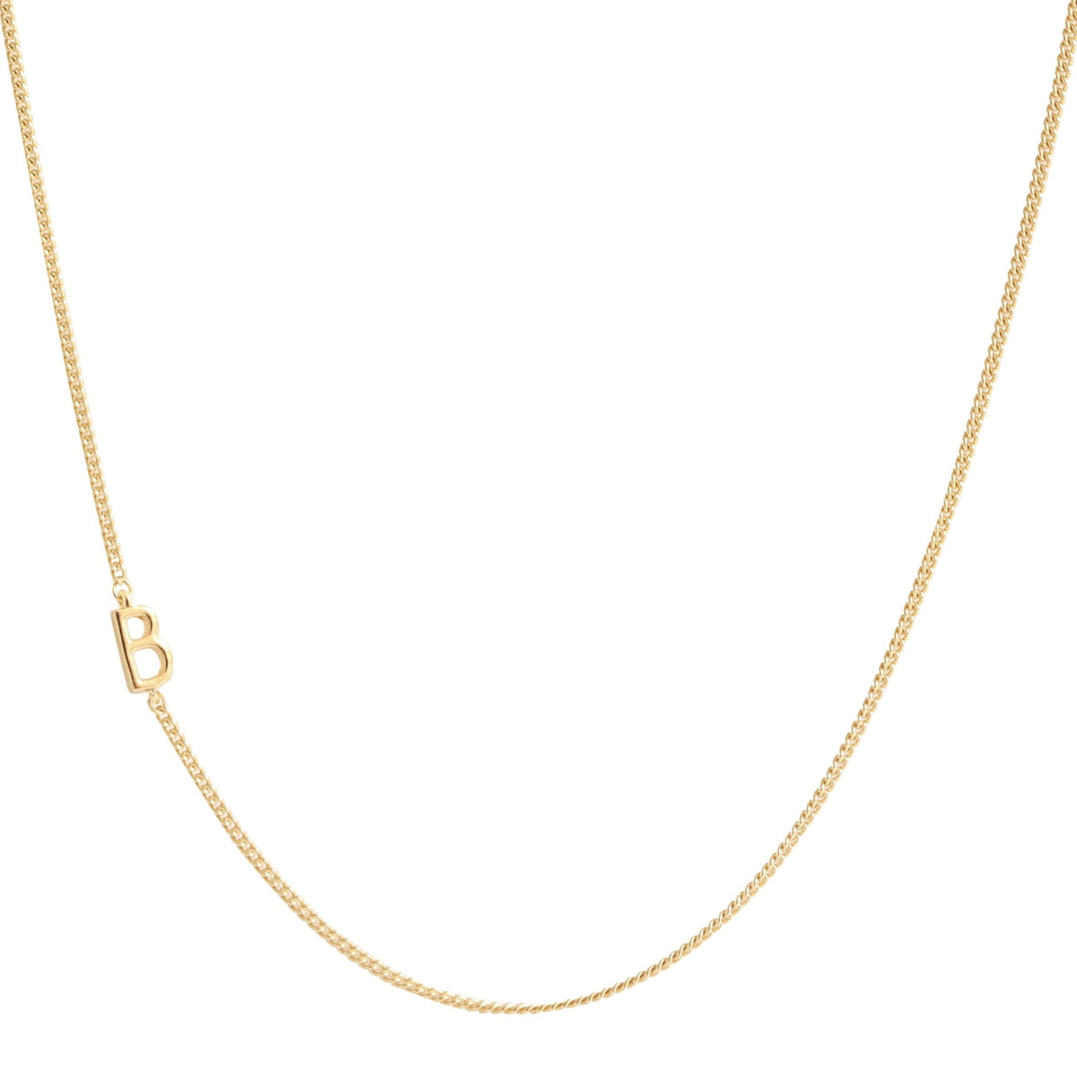 NOTABLE OFFSET INITIAL NECKLACE - B - GOLD - SO PRETTY CARA COTTER