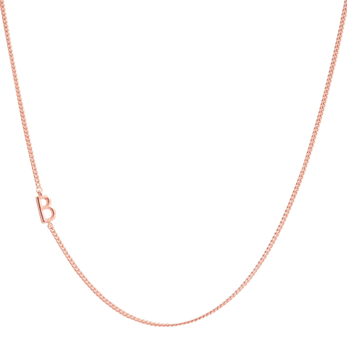 NOTABLE OFFSET INITIAL NECKLACE - B - GOLD, ROSE GOLD, OR SILVER - SO PRETTY CARA COTTER
