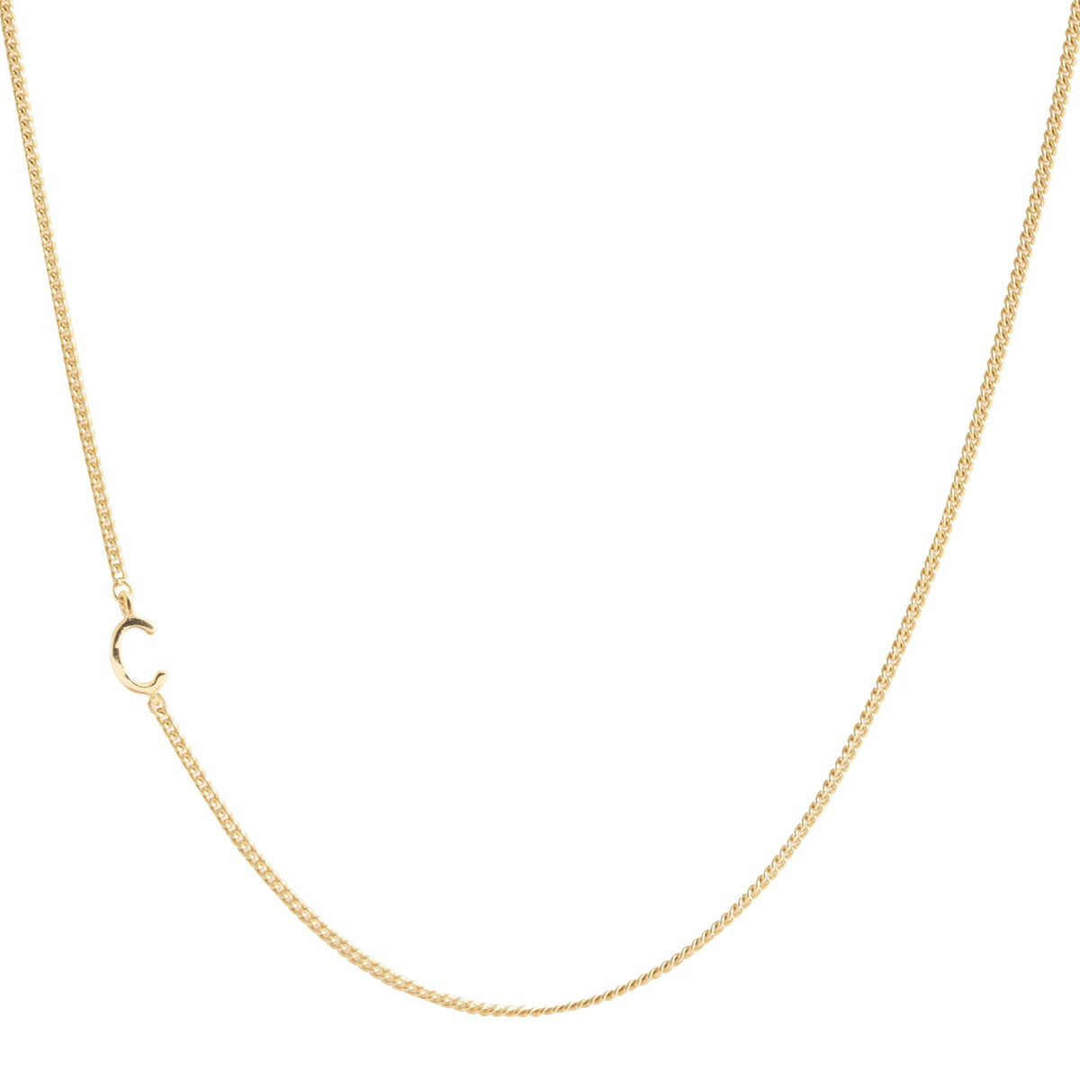 NOTABLE OFFSET INITIAL NECKLACE - C - GOLD - SO PRETTY CARA COTTER