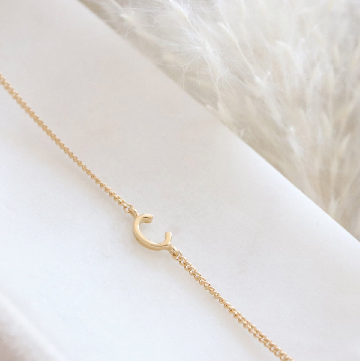 NOTABLE OFFSET INITIAL NECKLACE - C - GOLD - SO PRETTY CARA COTTER