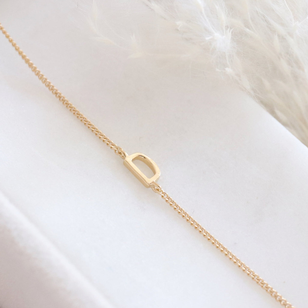 NOTABLE OFFSET INITIAL NECKLACE - D - GOLD - SO PRETTY CARA COTTER