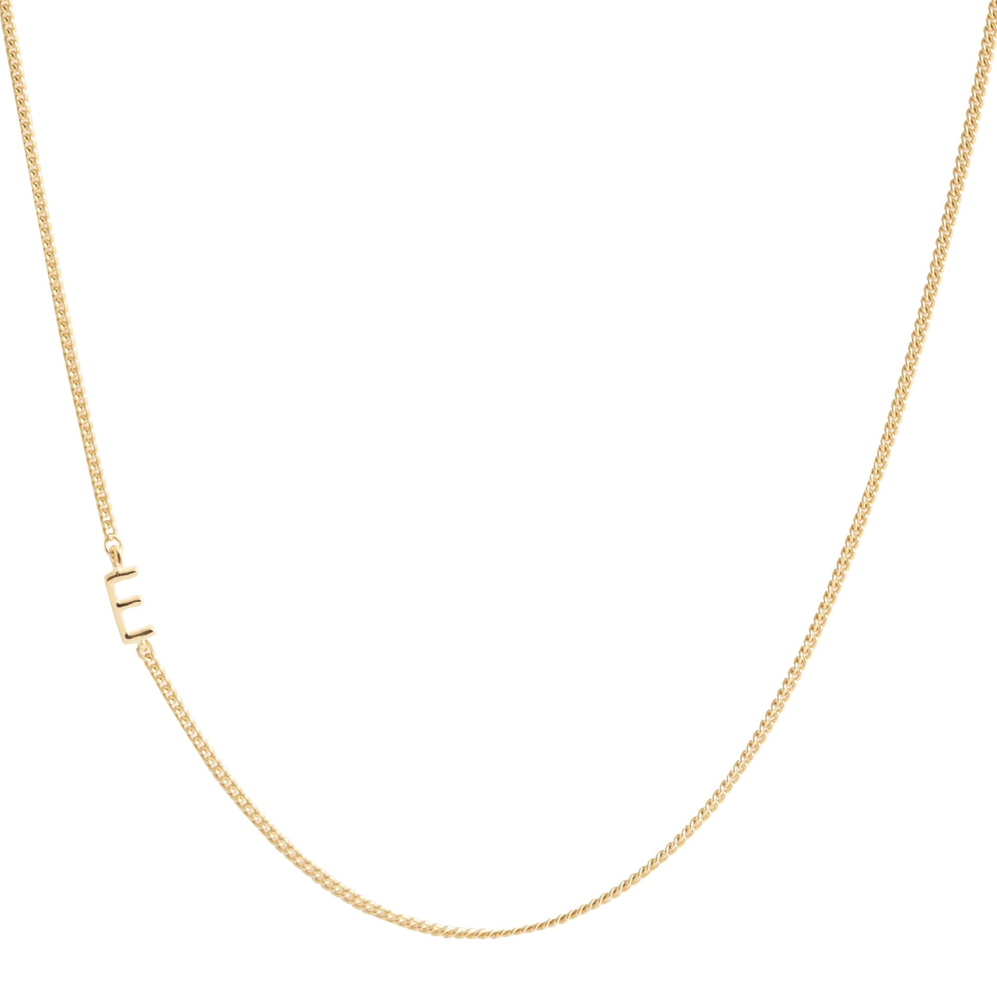 NOTABLE OFFSET INITIAL NECKLACE - E - GOLD - SO PRETTY CARA COTTER
