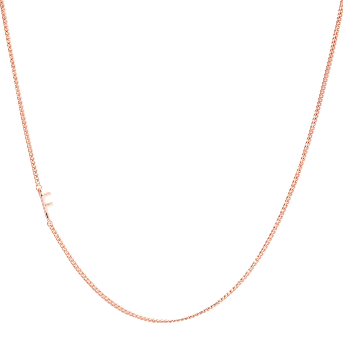 NOTABLE OFFSET INITIAL NECKLACE - F - GOLD, ROSE GOLD, OR SILVER - SO PRETTY CARA COTTER