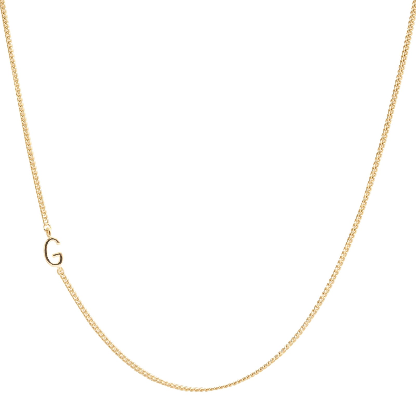 NOTABLE OFFSET INITIAL NECKLACE - G - GOLD - SO PRETTY CARA COTTER