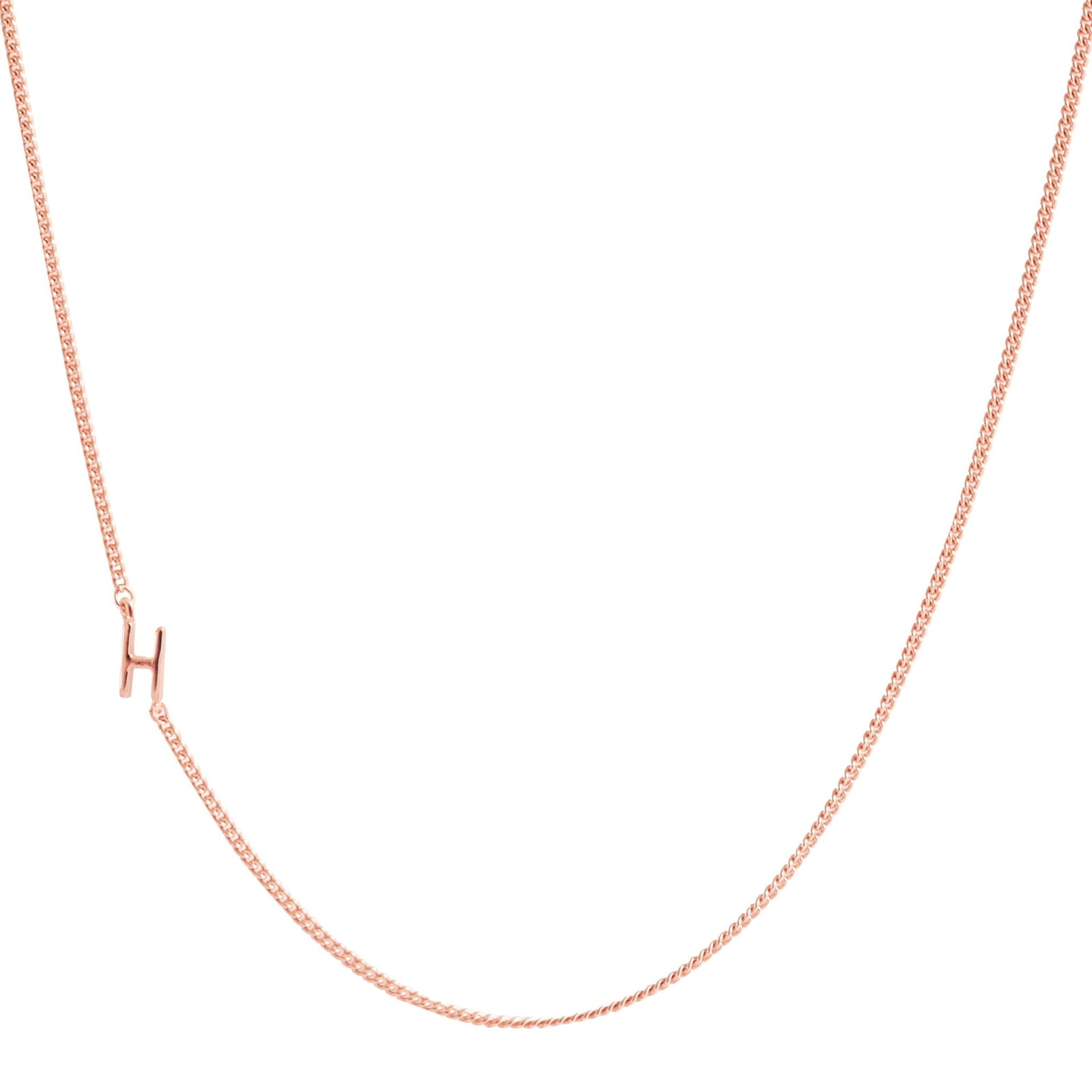 NOTABLE OFFSET INITIAL NECKLACE - H - GOLD, ROSE GOLD, OR SILVER - SO PRETTY CARA COTTER
