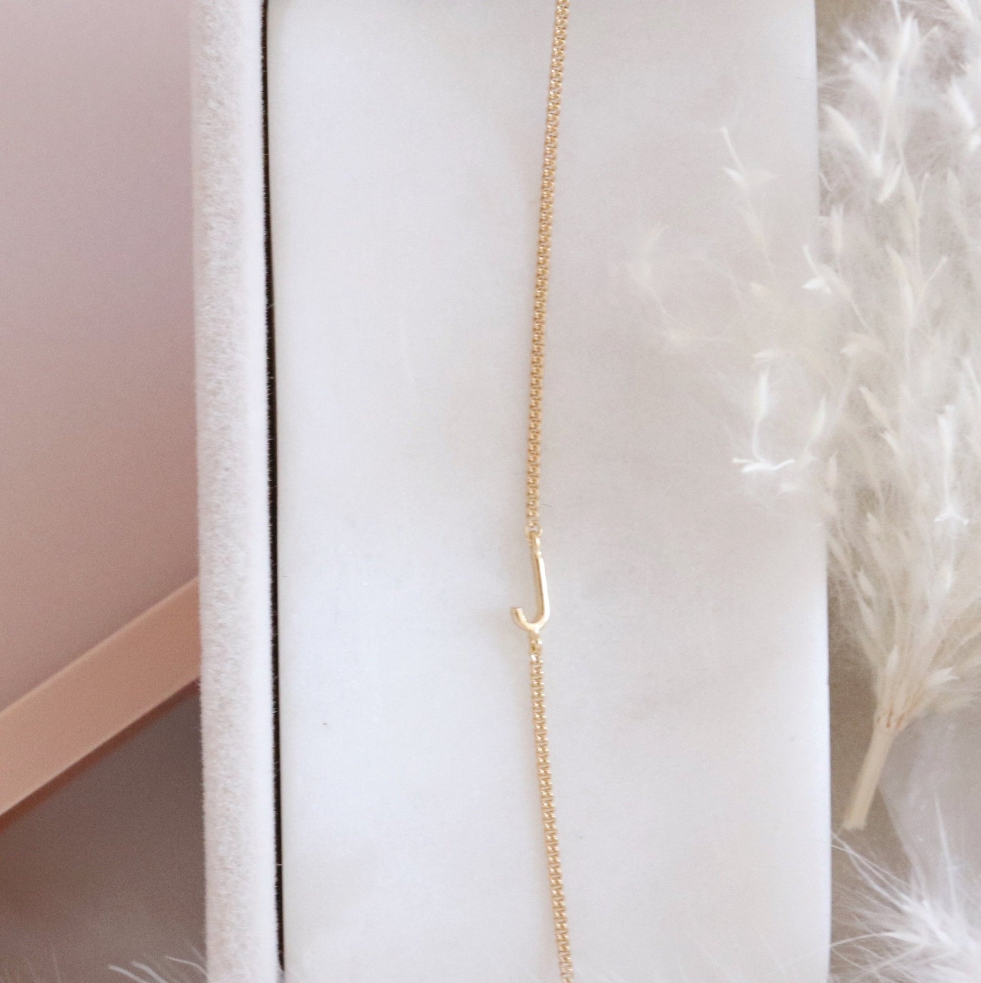NOTABLE OFFSET INITIAL NECKLACE - J - GOLD - SO PRETTY CARA COTTER