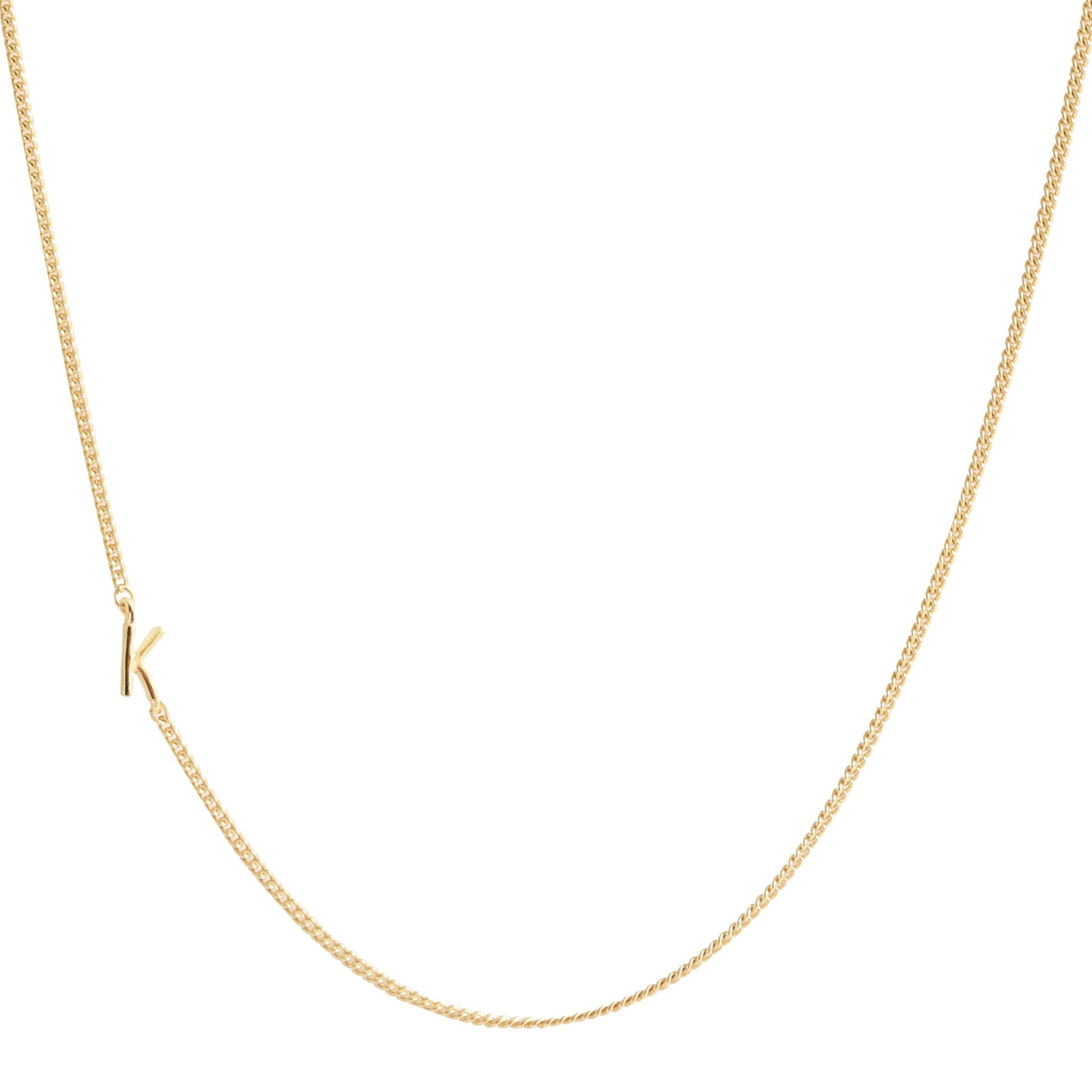 NOTABLE OFFSET INITIAL NECKLACE - K - GOLD - SO PRETTY CARA COTTER