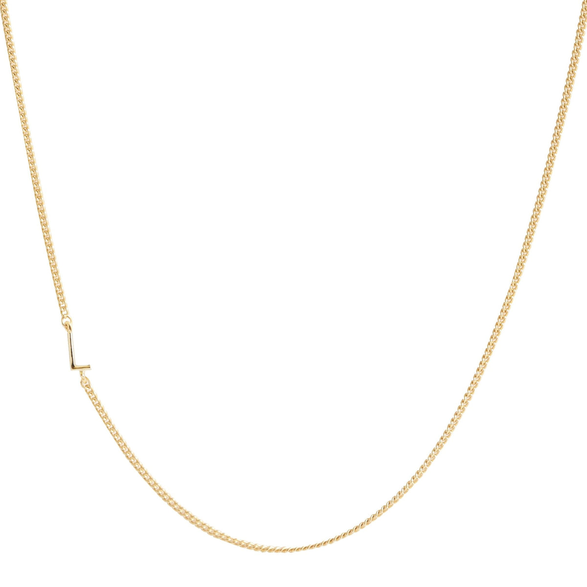 NOTABLE OFFSET INITIAL NECKLACE - L - GOLD - SO PRETTY CARA COTTER