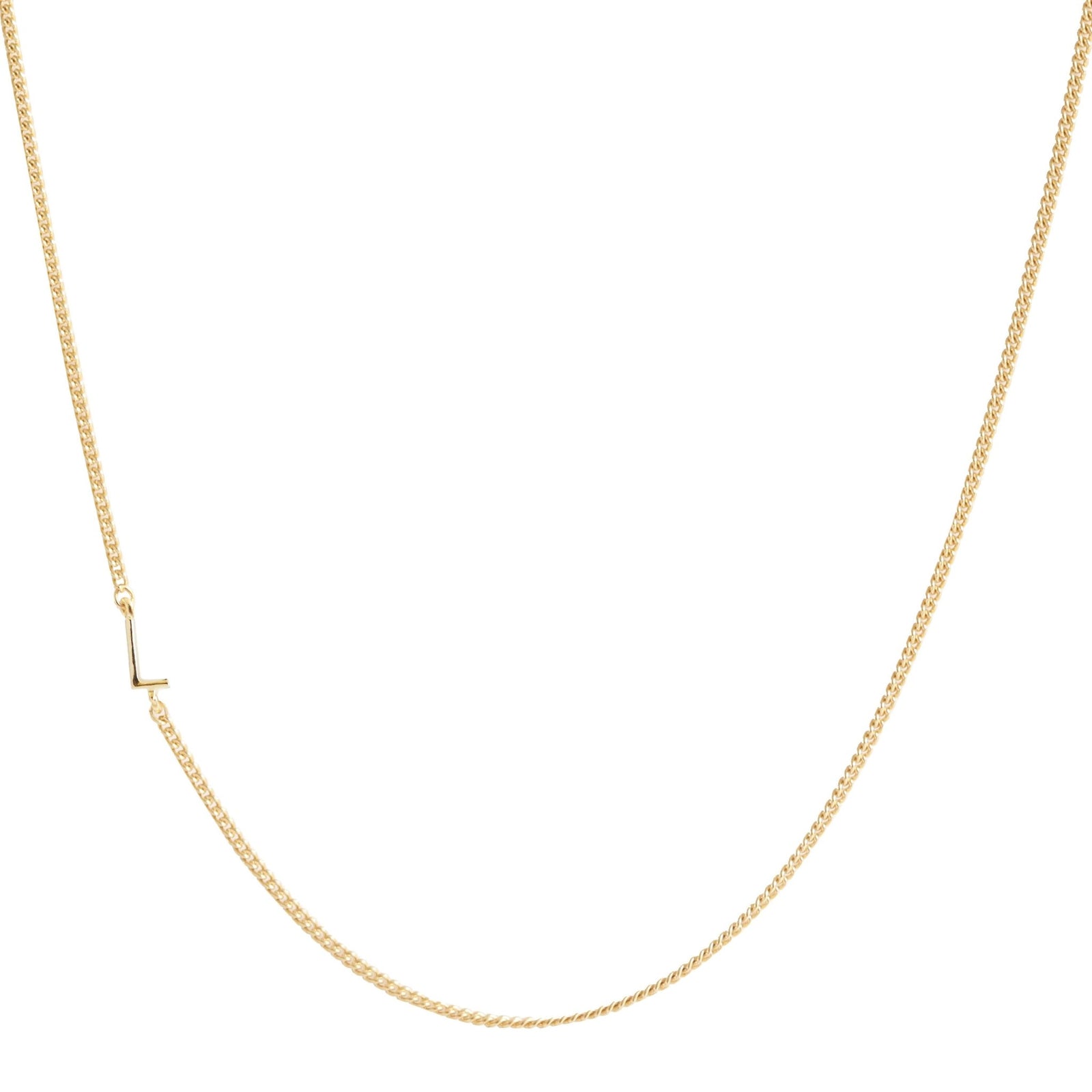 NOTABLE OFFSET INITIAL NECKLACE - L - GOLD - SO PRETTY CARA COTTER