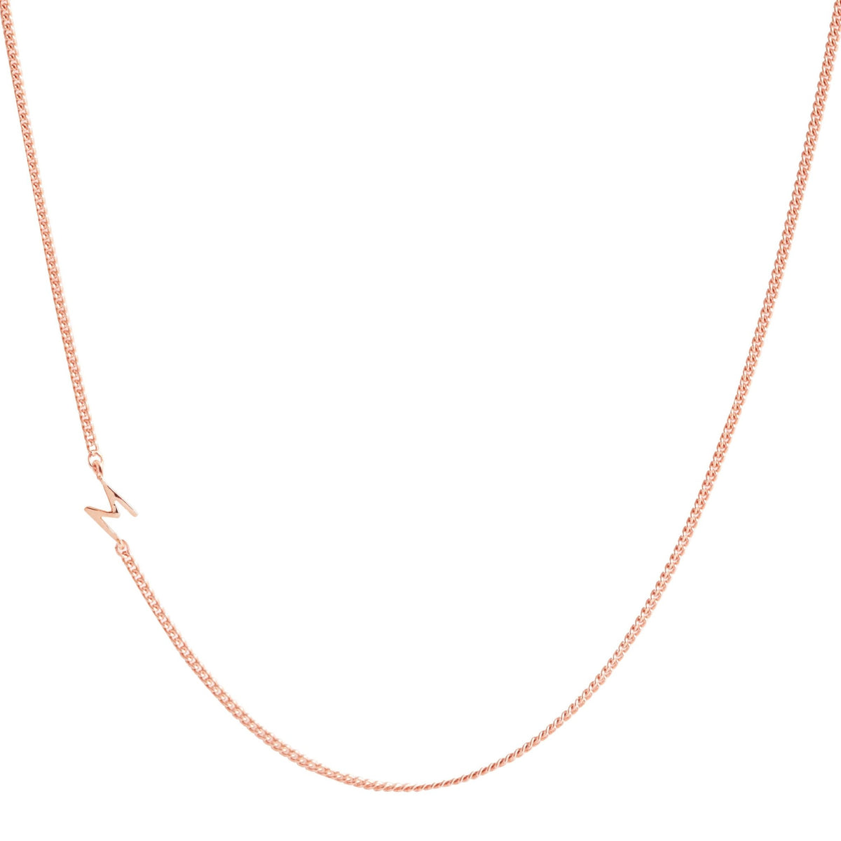 NOTABLE OFFSET INITIAL NECKLACE - M - GOLD, ROSE GOLD, OR SILVER - SO PRETTY CARA COTTER