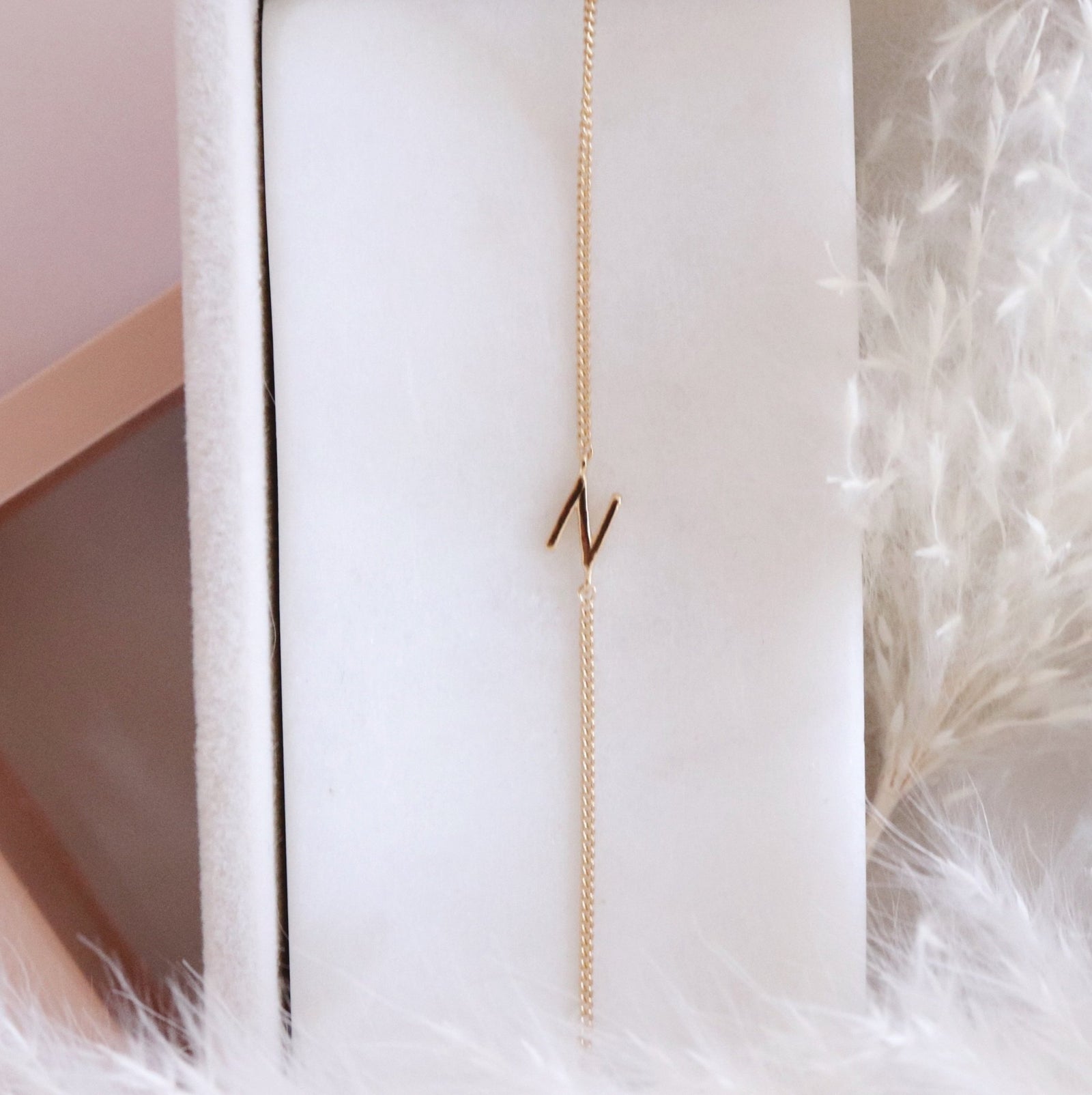 NOTABLE OFFSET INITIAL NECKLACE - N - GOLD - SO PRETTY CARA COTTER