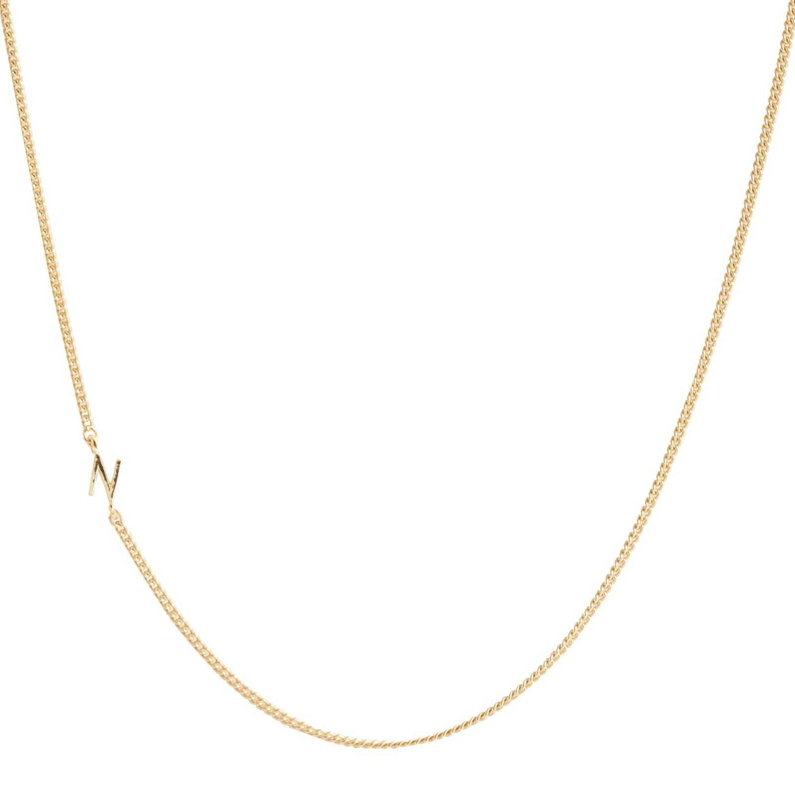 NOTABLE OFFSET INITIAL NECKLACE - N - GOLD - SO PRETTY CARA COTTER