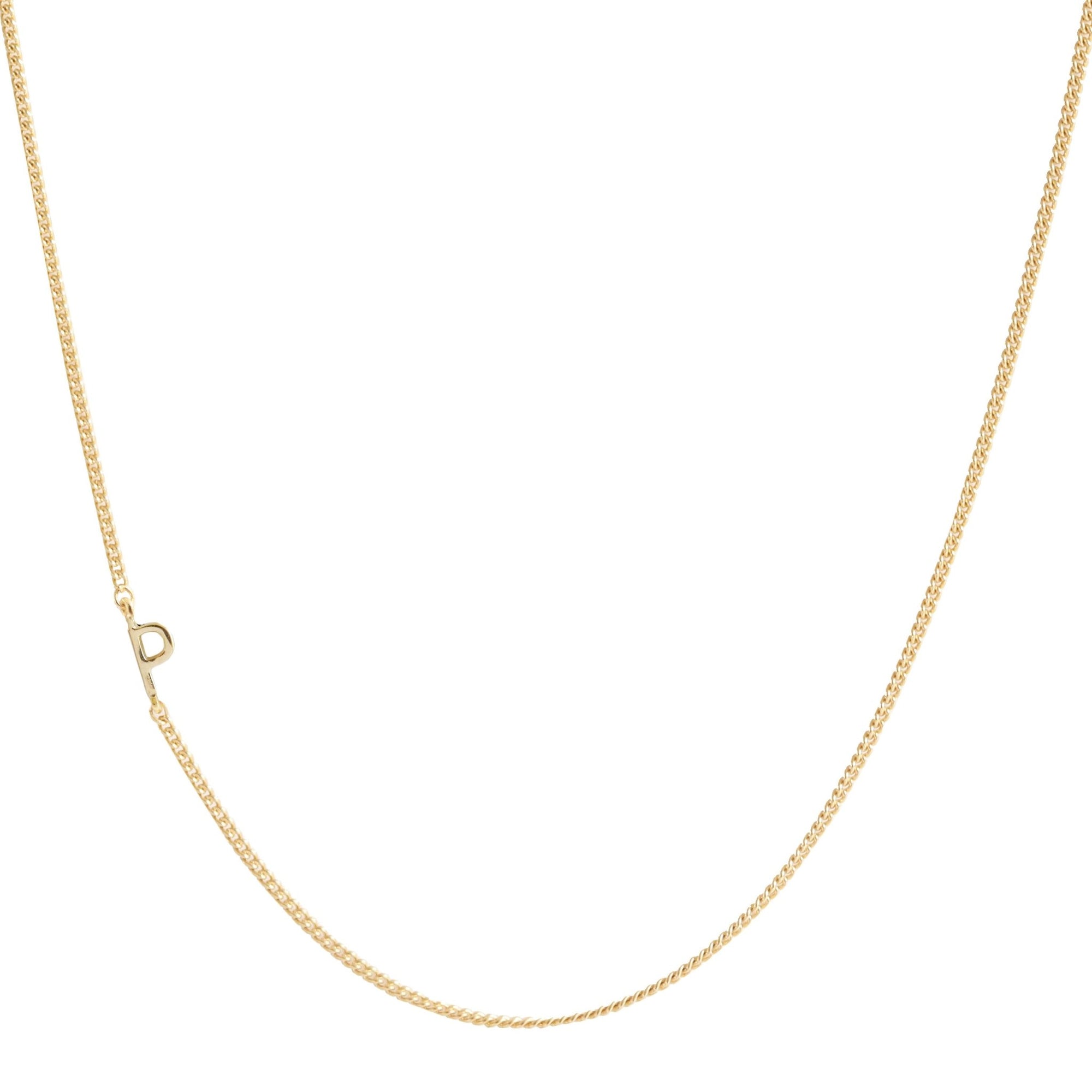 NOTABLE OFFSET INITIAL NECKLACE - P - GOLD - SO PRETTY CARA COTTER