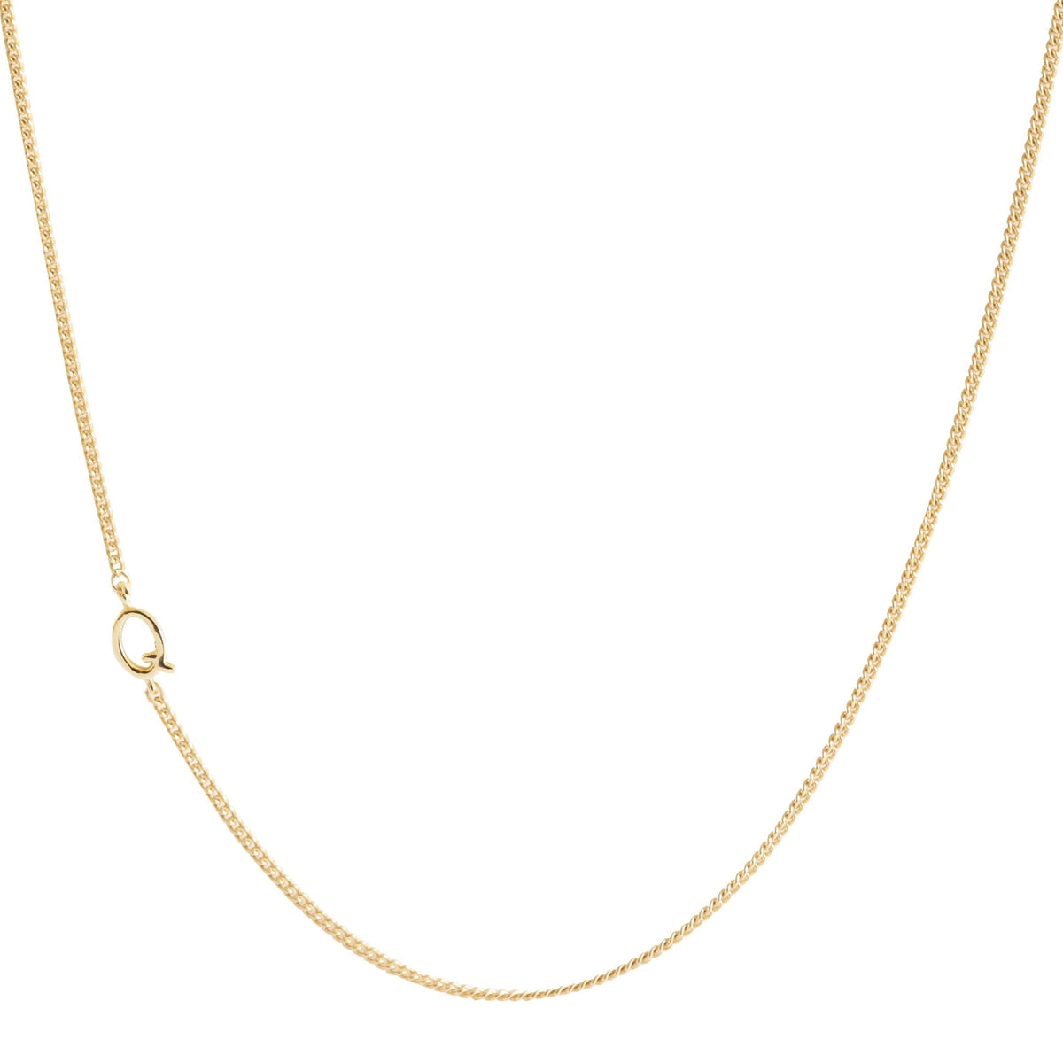 NOTABLE OFFSET INITIAL NECKLACE - Q - GOLD - SO PRETTY CARA COTTER