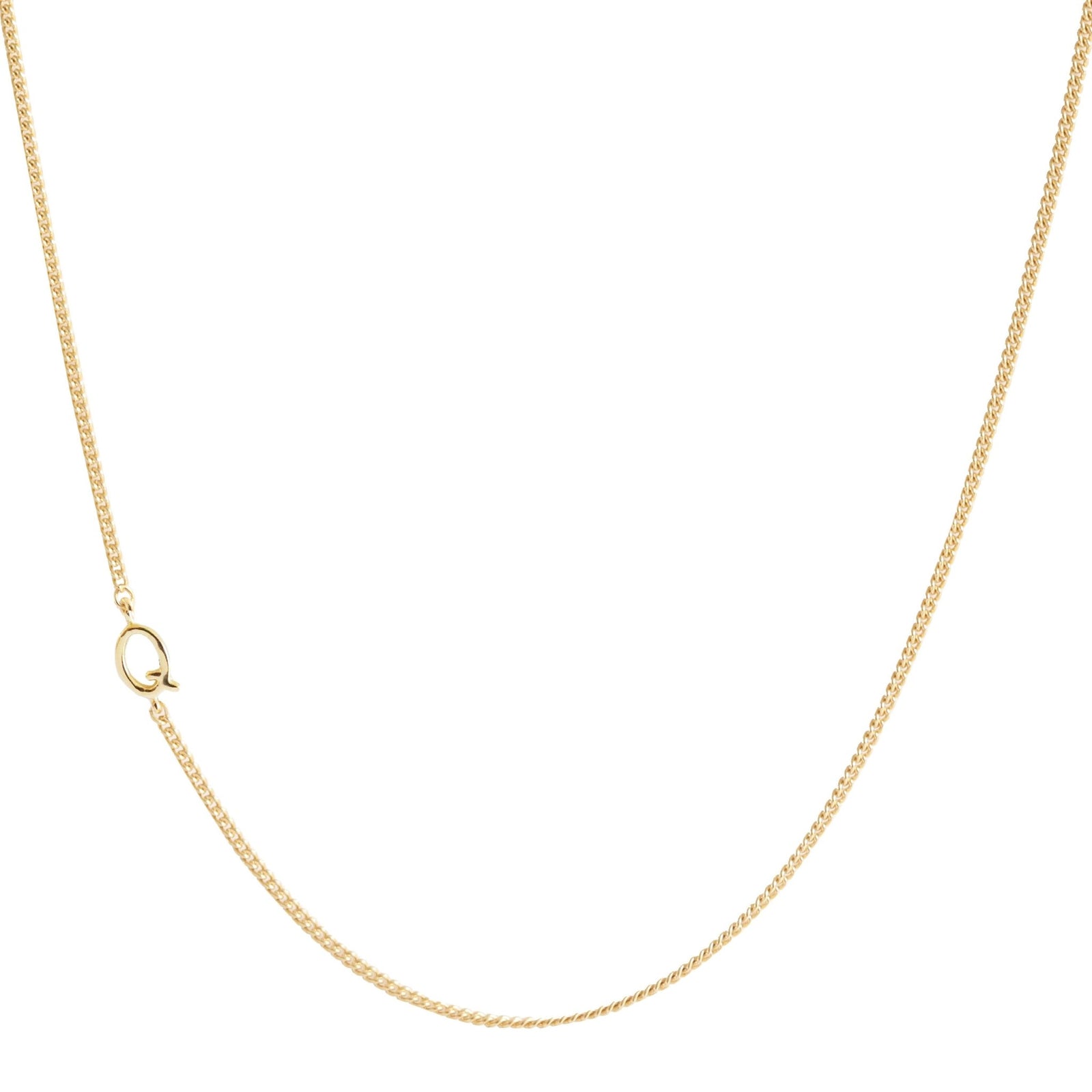NOTABLE OFFSET INITIAL NECKLACE - Q - GOLD - SO PRETTY CARA COTTER
