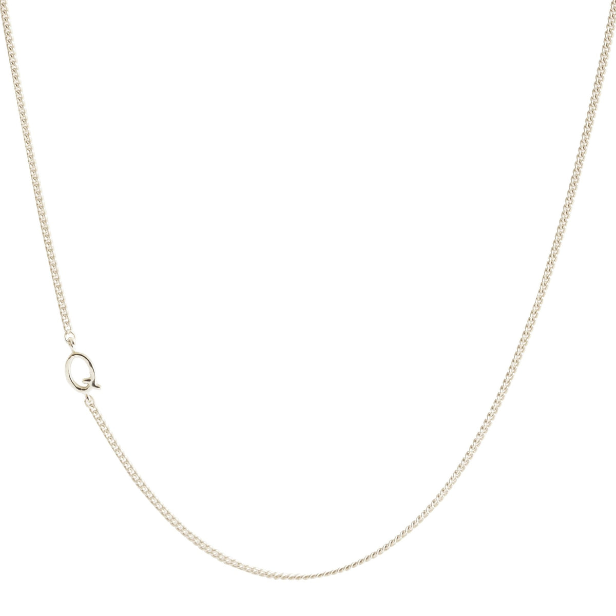 NOTABLE OFFSET INITIAL NECKLACE - Q - GOLD, ROSE GOLD, OR SILVER - SO PRETTY CARA COTTER