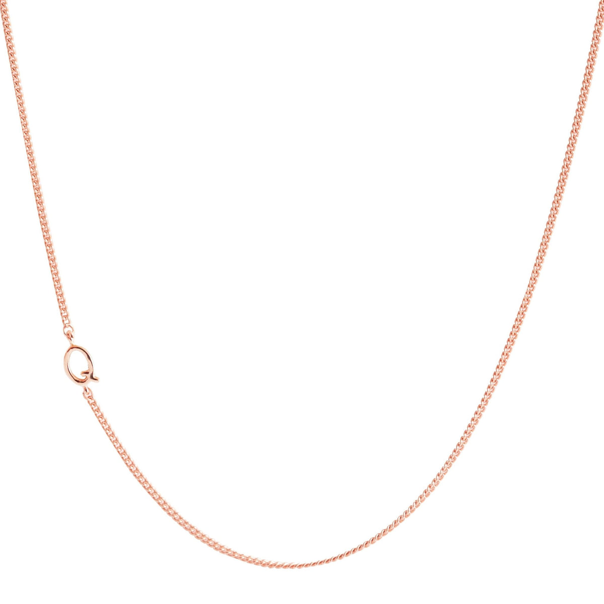 NOTABLE OFFSET INITIAL NECKLACE - Q - GOLD, ROSE GOLD, OR SILVER - SO PRETTY CARA COTTER