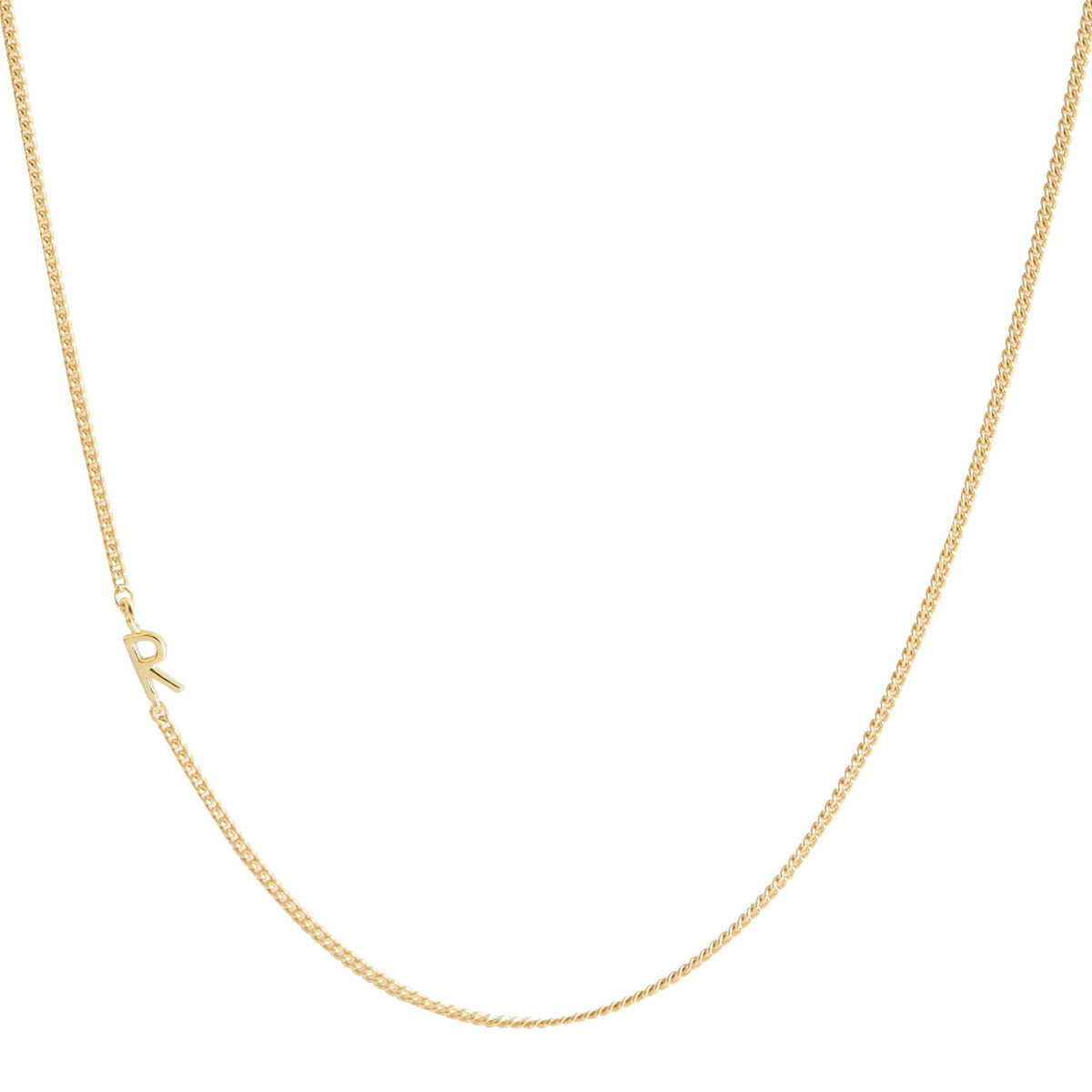 NOTABLE OFFSET INITIAL NECKLACE - R - GOLD - SO PRETTY CARA COTTER