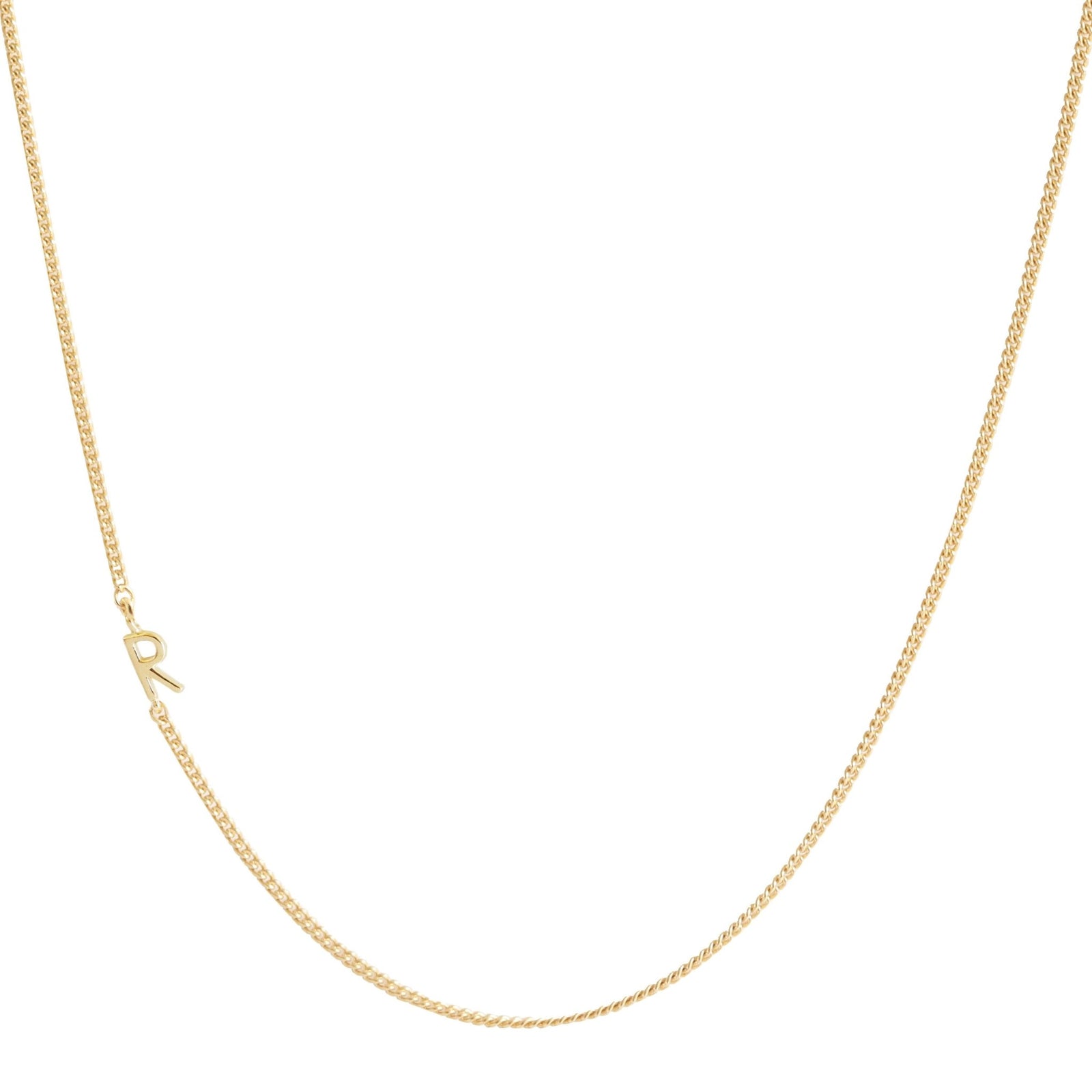 NOTABLE OFFSET INITIAL NECKLACE - R - GOLD - SO PRETTY CARA COTTER