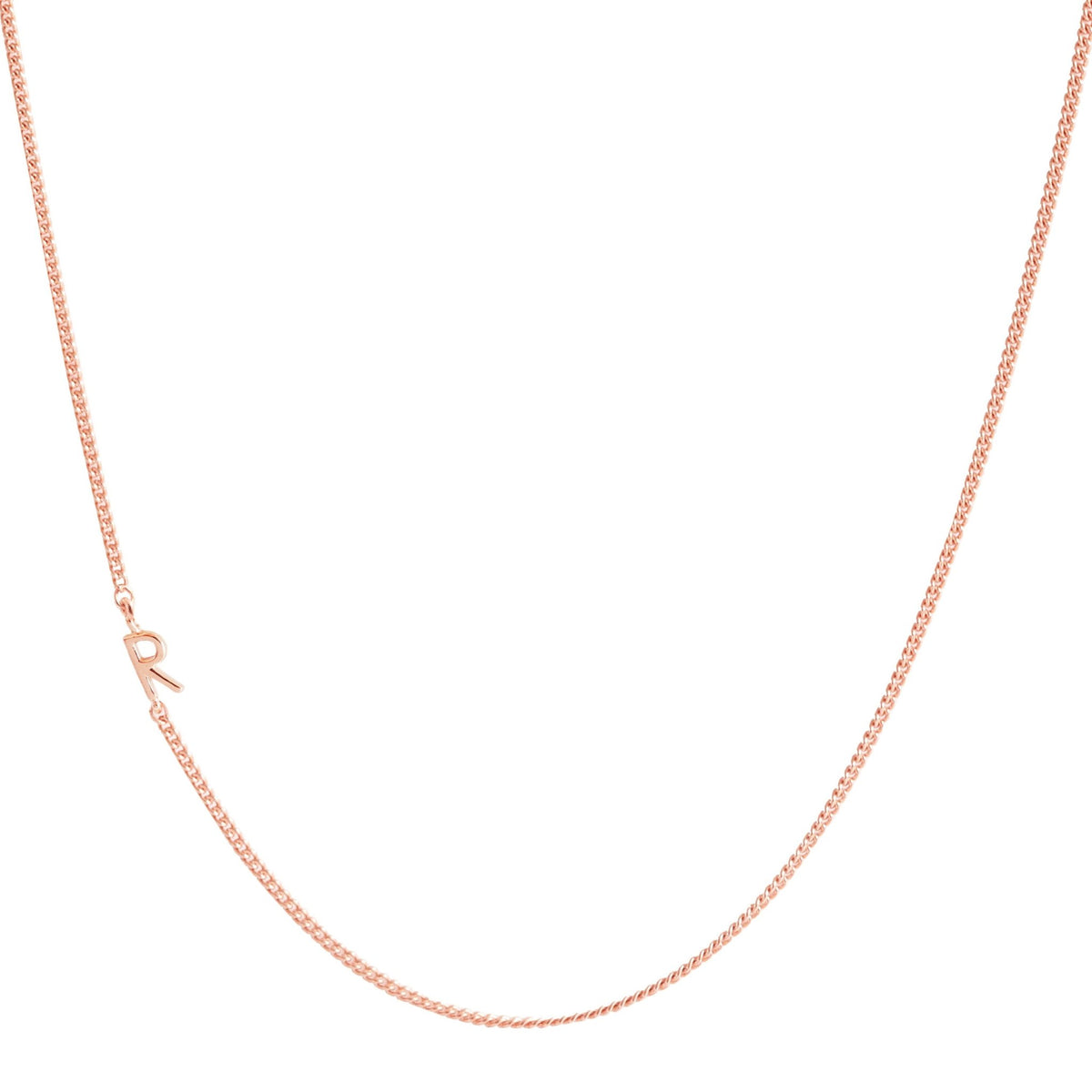 NOTABLE OFFSET INITIAL NECKLACE - R - GOLD, ROSE GOLD, OR SILVER - SO PRETTY CARA COTTER