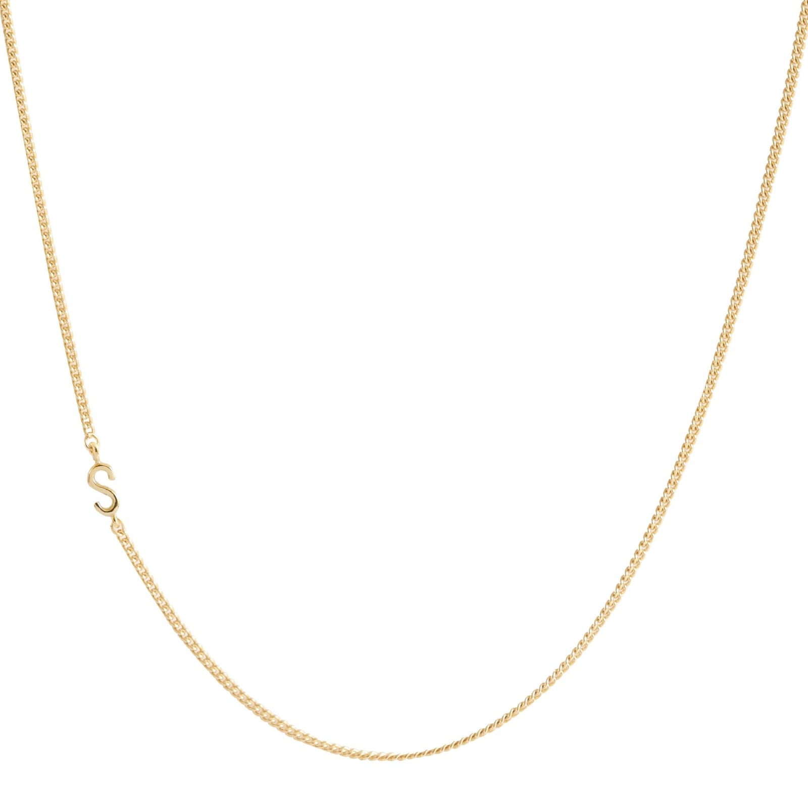 NOTABLE OFFSET INITIAL NECKLACE - S - GOLD - SO PRETTY CARA COTTER